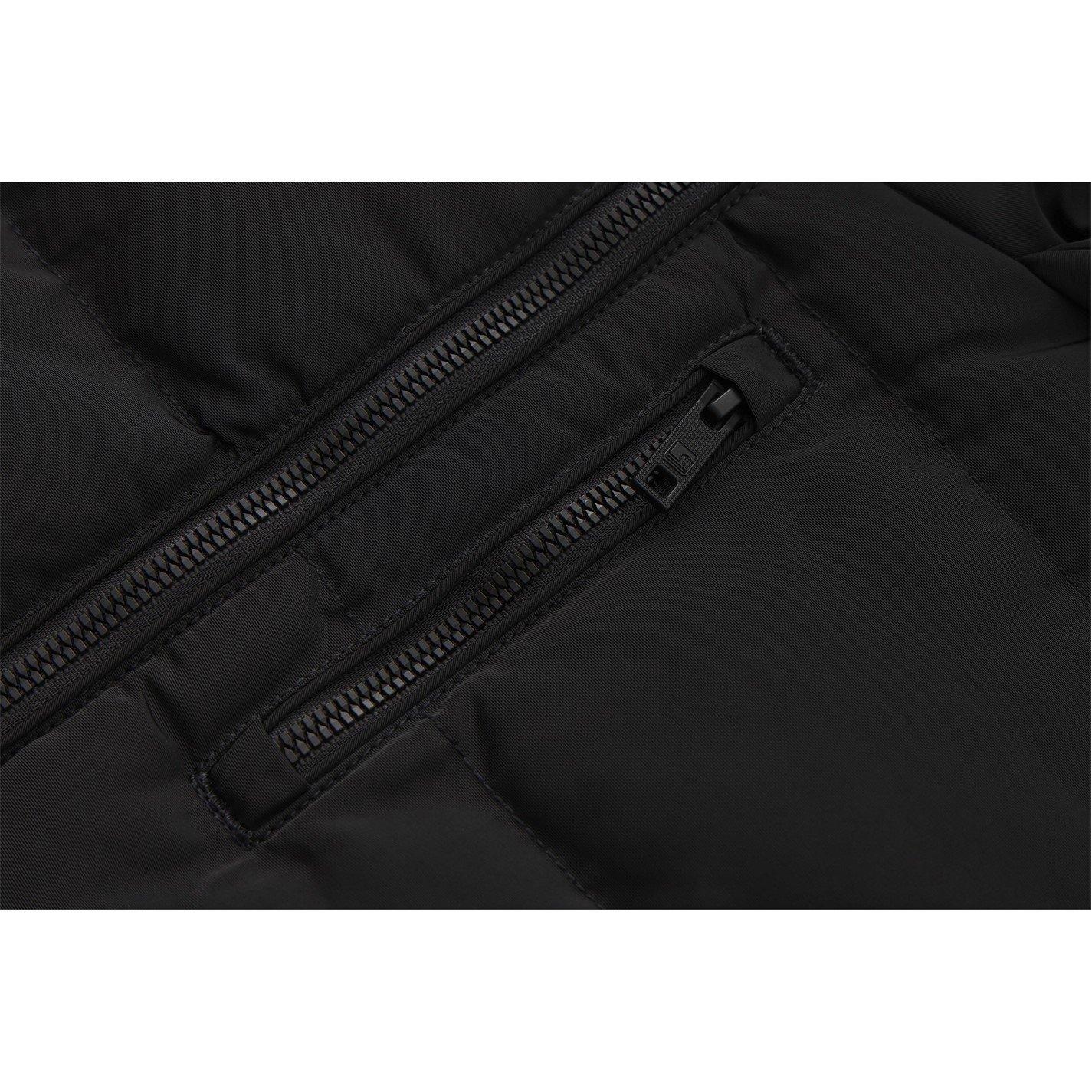 Negro - SoulCal - Double Zip Detachable Faux Fur Hood Fleece Lined Short Puffer Jacket - 5