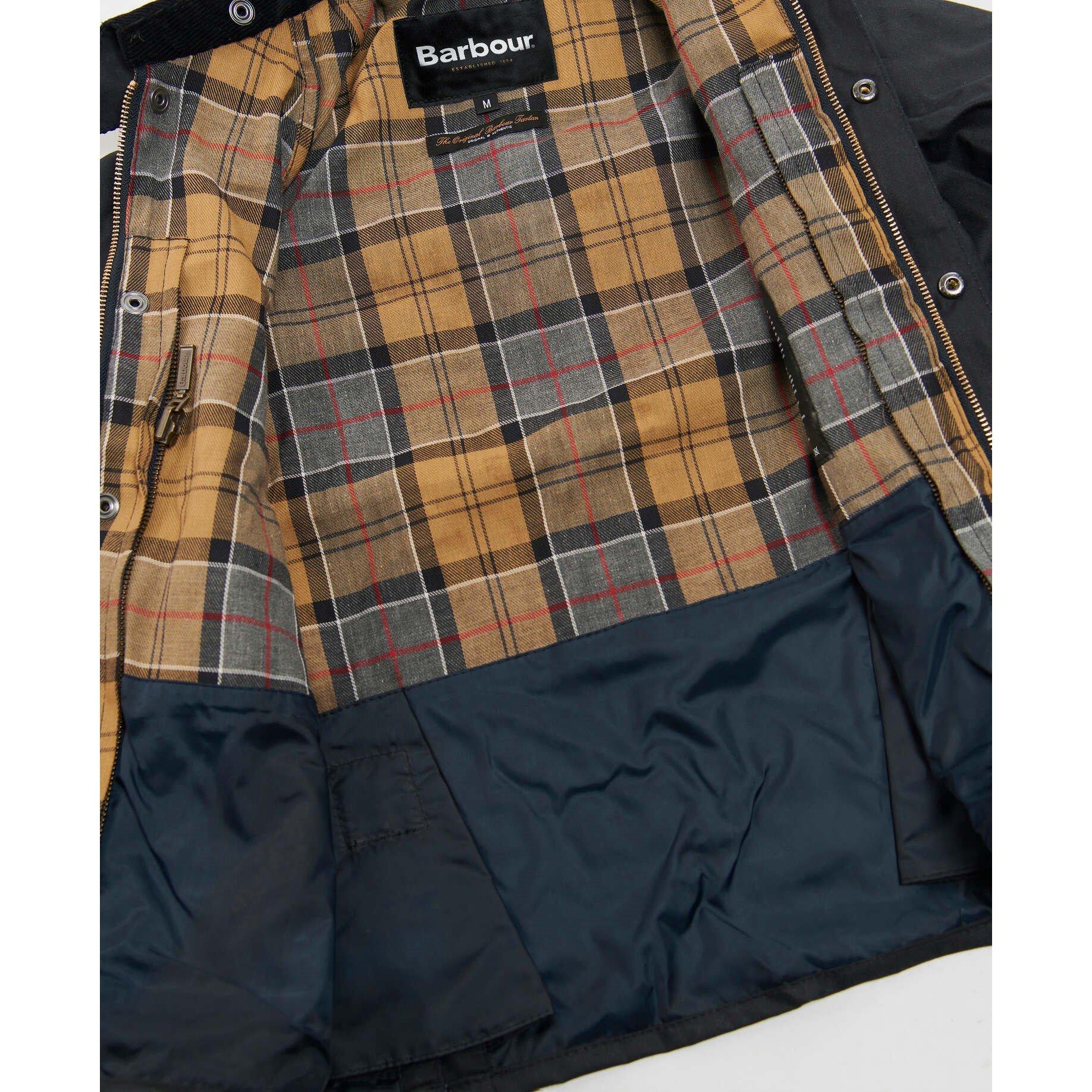 Navy - Barbour - Kids' Bedale Water Resistant Waxed Cotton Long Sleeve Wax Jacket - 8