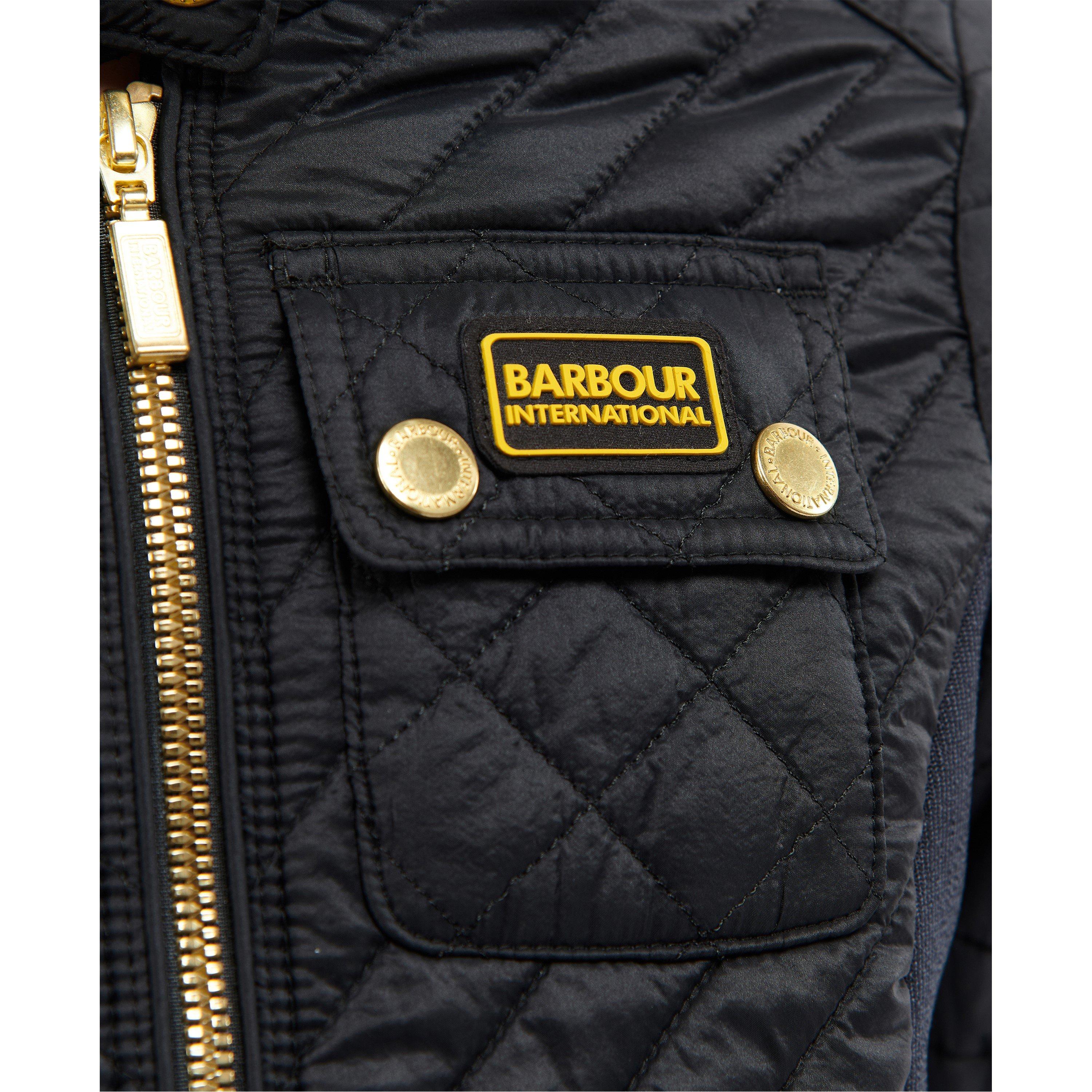 Black - BK91 - Barbour International - Kids' Polarquilt Water Resistant Long Sleeve Quilted Jacket - 6