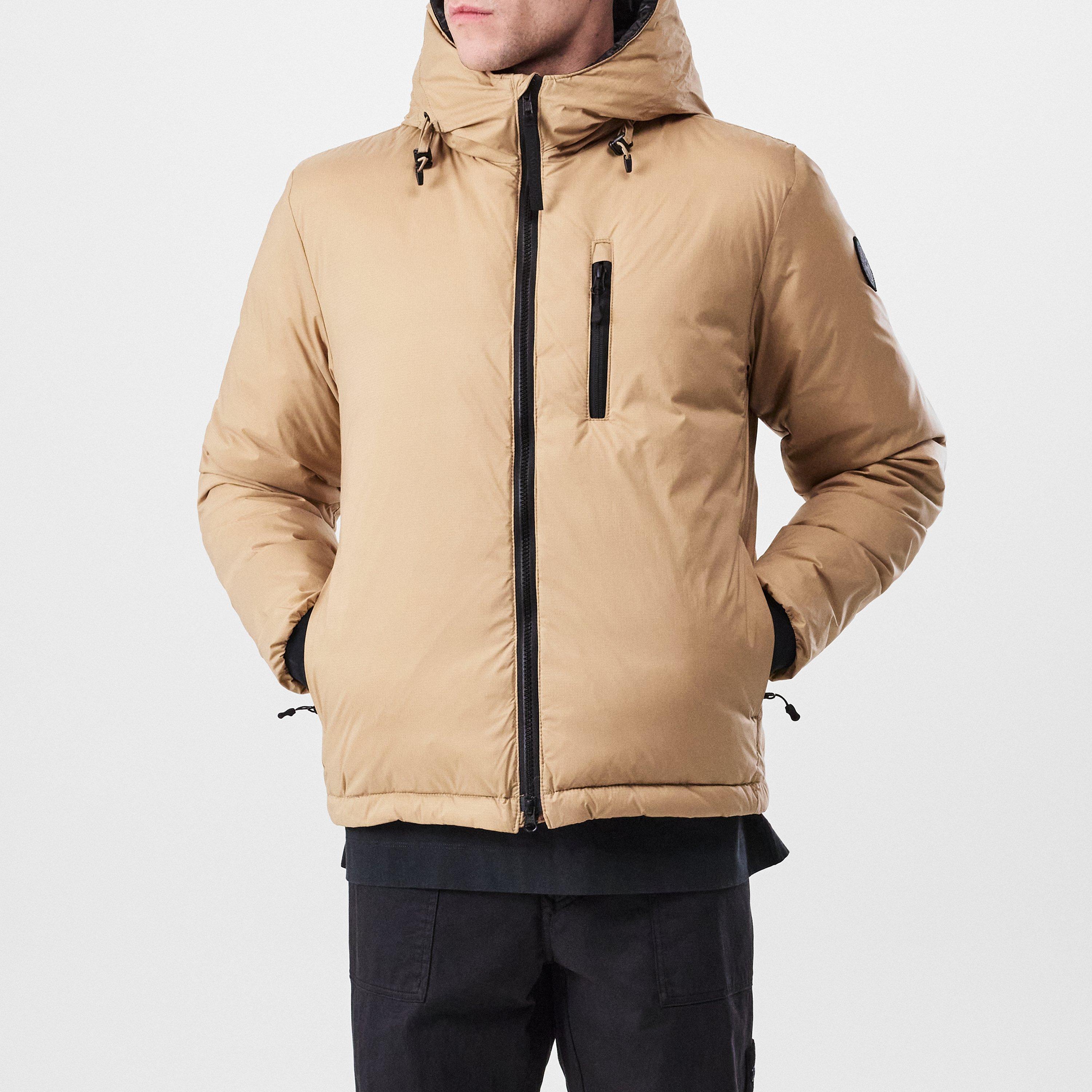 Men's Lodge Down 750-Fill DWR Wind Resistant Hooded Short Puffer Jacket