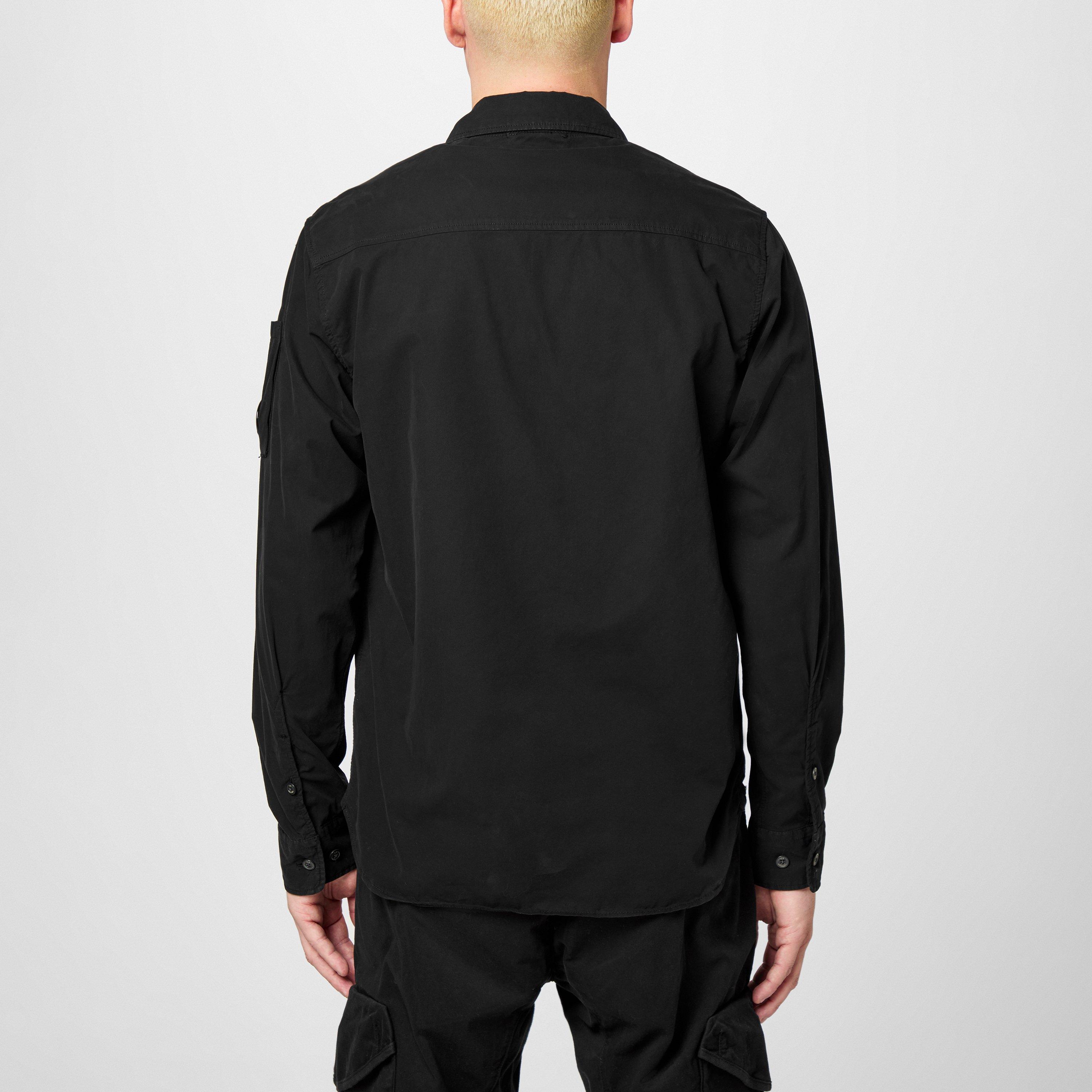 Black 999 - CP Company - Men's Gabardine Lens Cotton Long Sleeve Overshirt - 4
