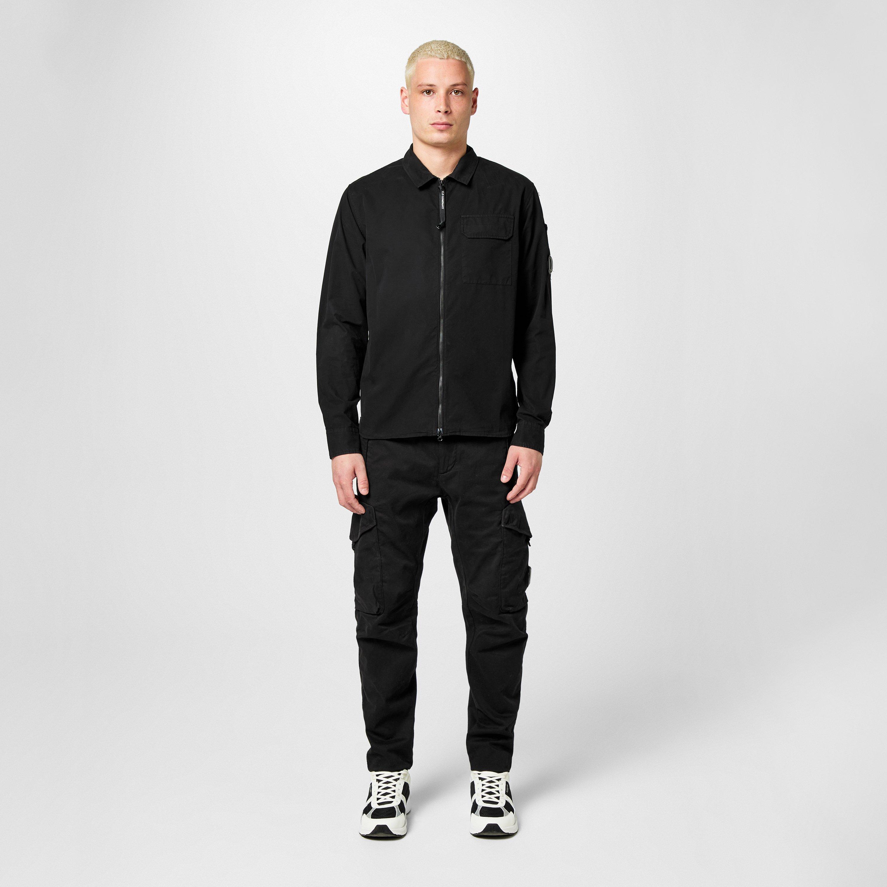 Black 999 - CP Company - Men's Gabardine Lens Cotton Long Sleeve Overshirt - 6