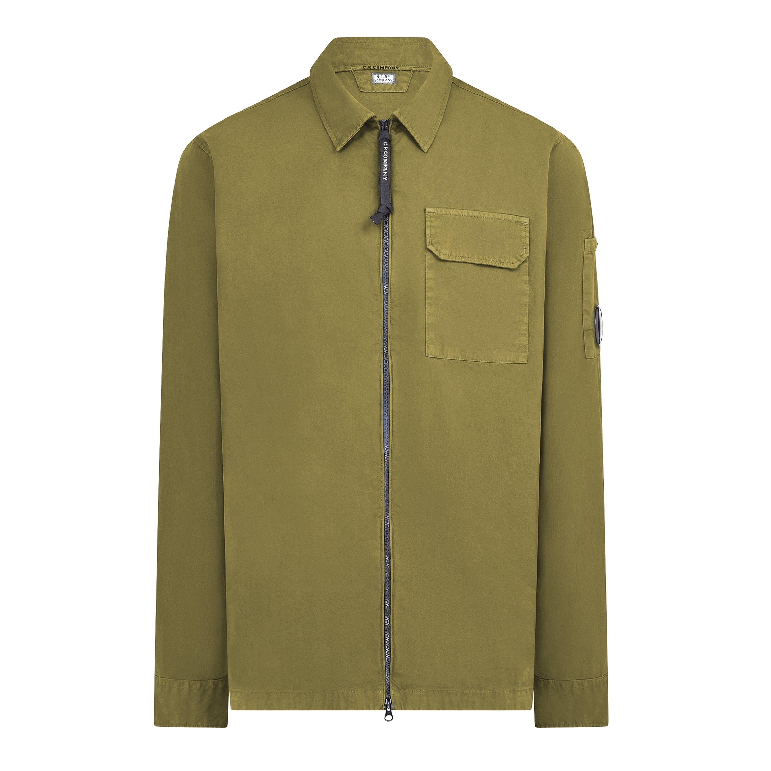 Cp Company Men's Gabardine Lens Cotton Long Sleeve Overshirt - Seagrass 612 - XS (44)