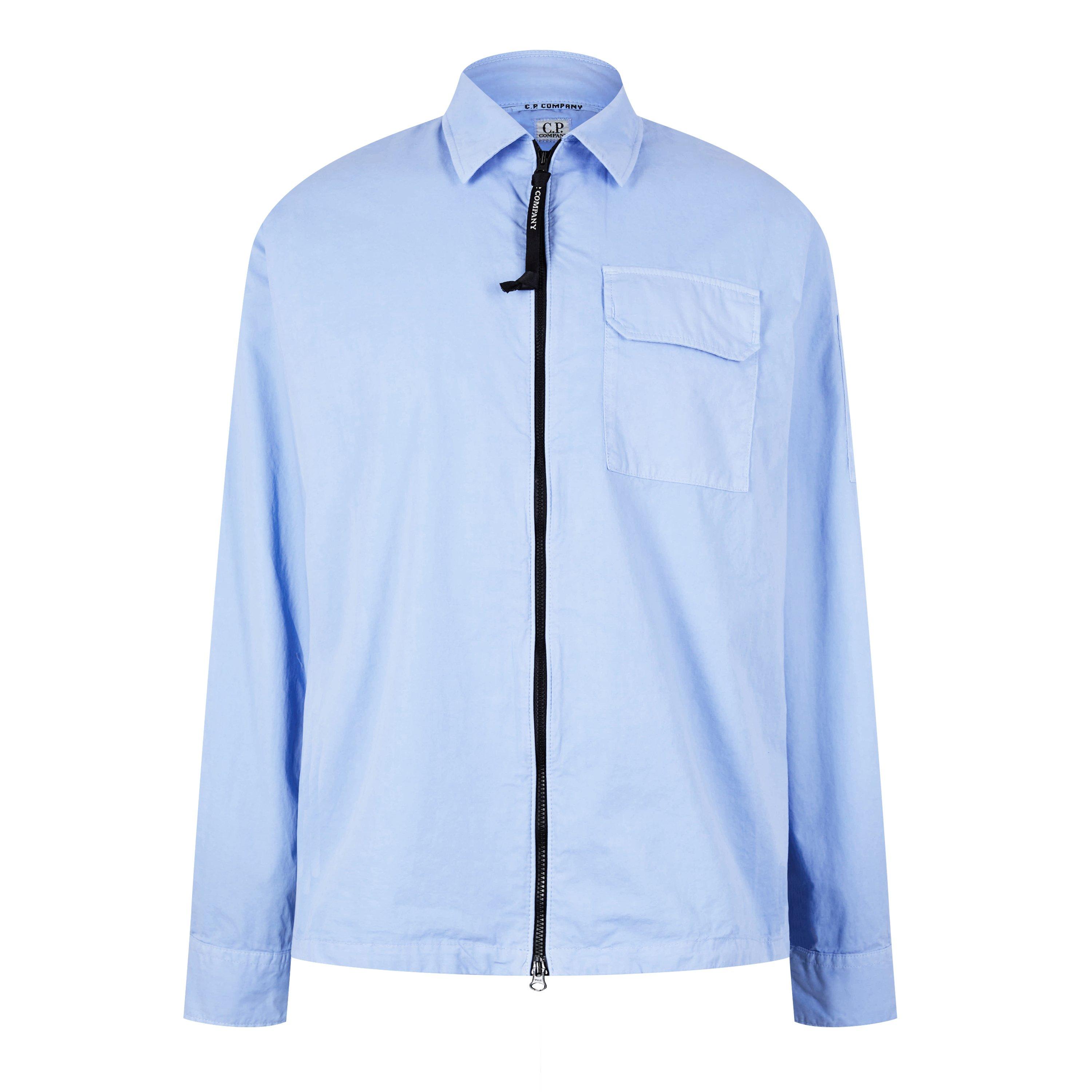 Cp Company Men's Gabardine Lens Cotton Long Sleeve Overshirt - Cerulean 814 - XS (44)