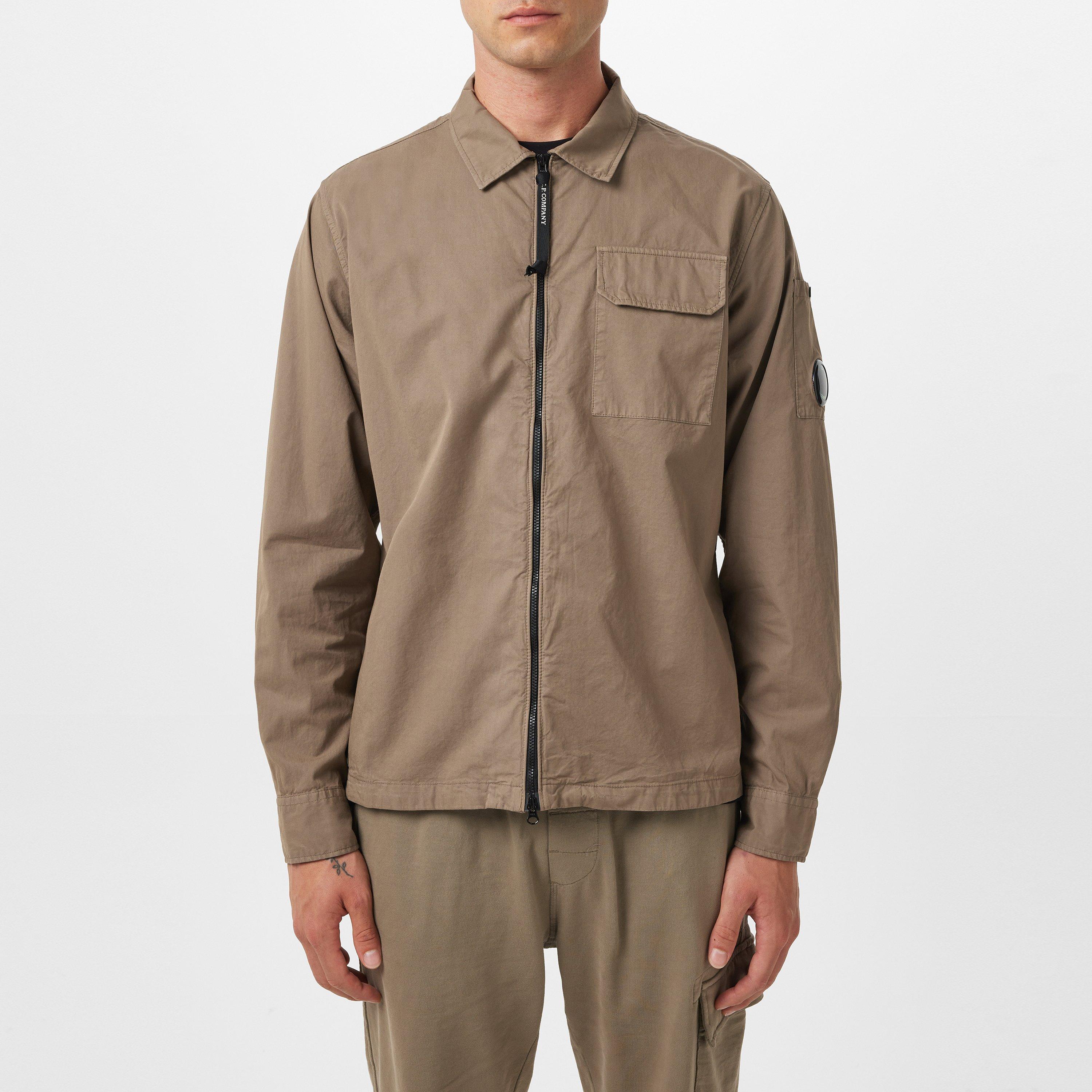 Walnut 359 - CP Company - Men's Gabardine Lens Cotton Long Sleeve Overshirt - 3