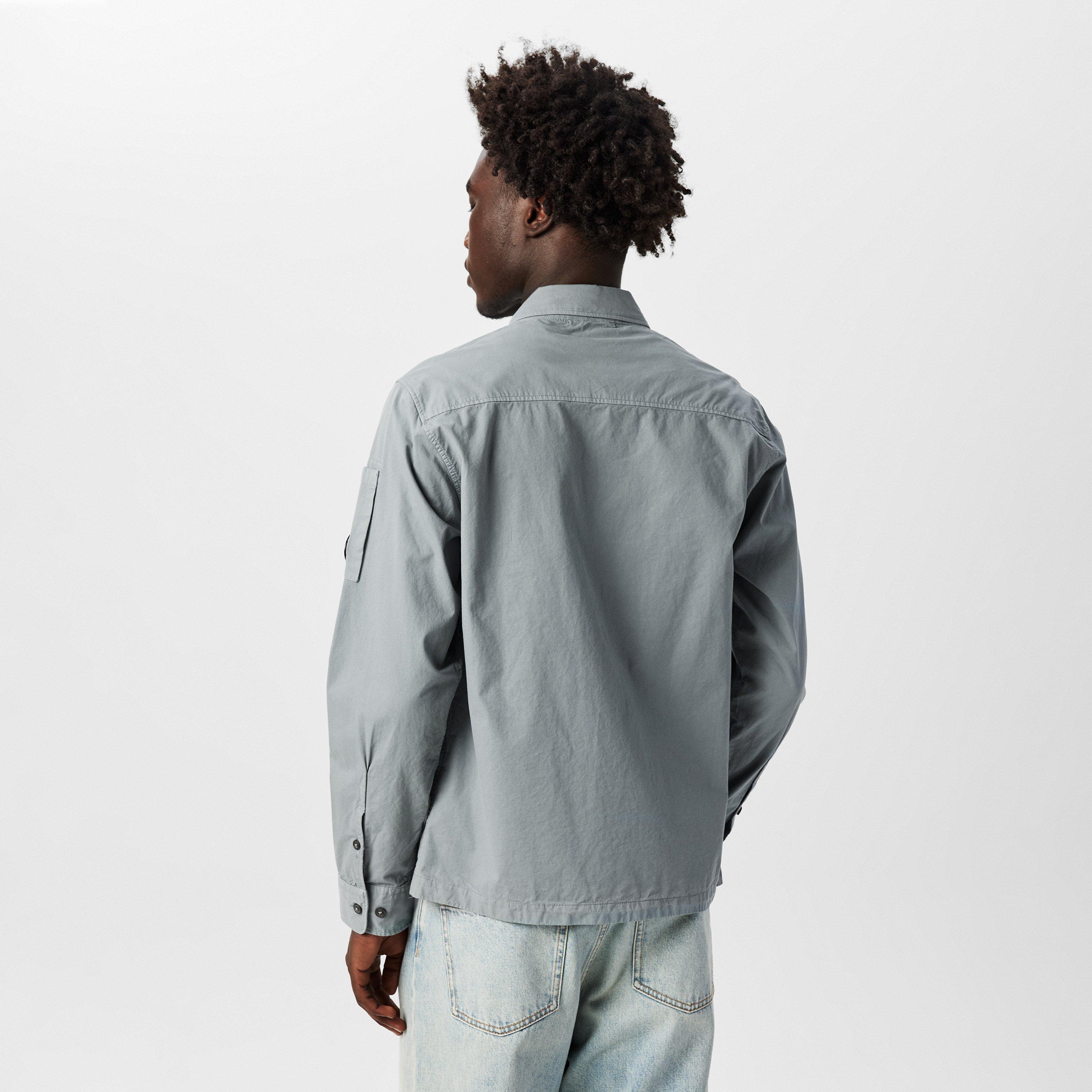 Shadow Grey 937 - CP Company - Men's Gabardine Lens Cotton Long Sleeve Overshirt - 4