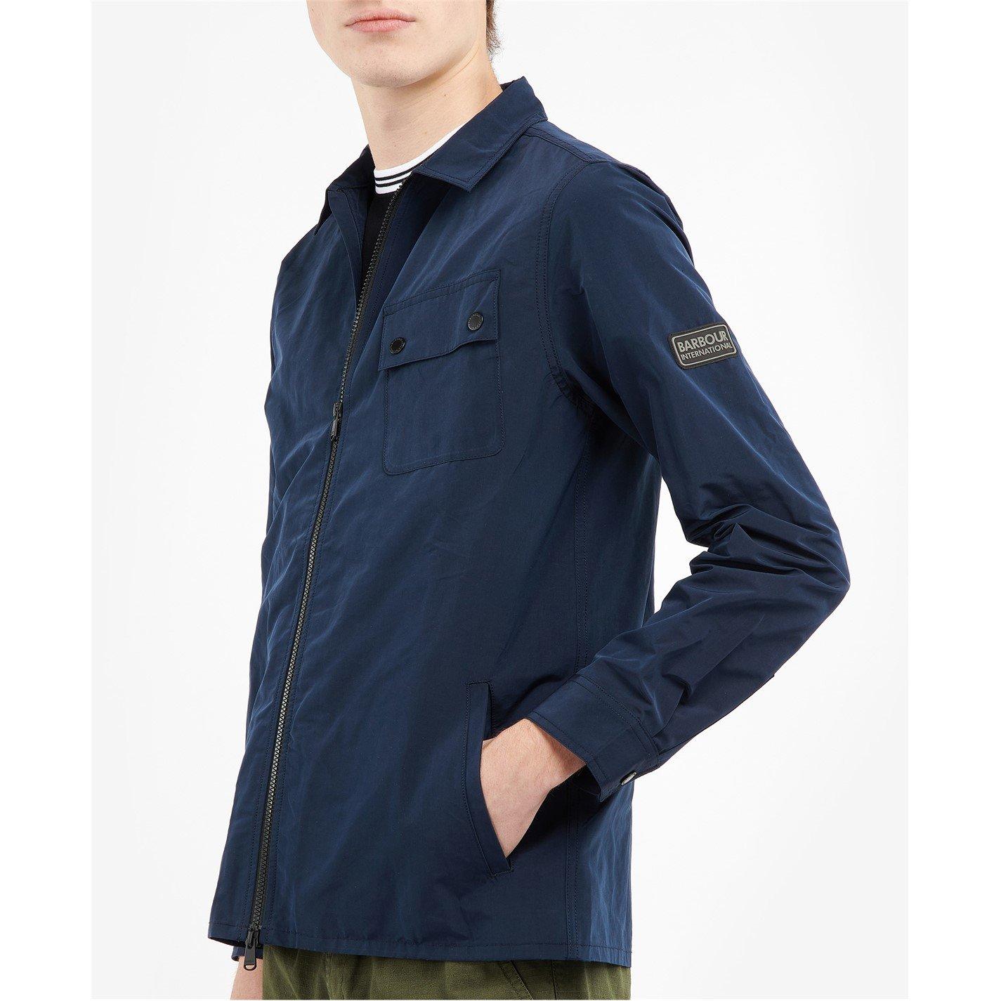Navy NY57 - Barbour International - Men's Skyline Long Sleeve Zip Overshirt - 3