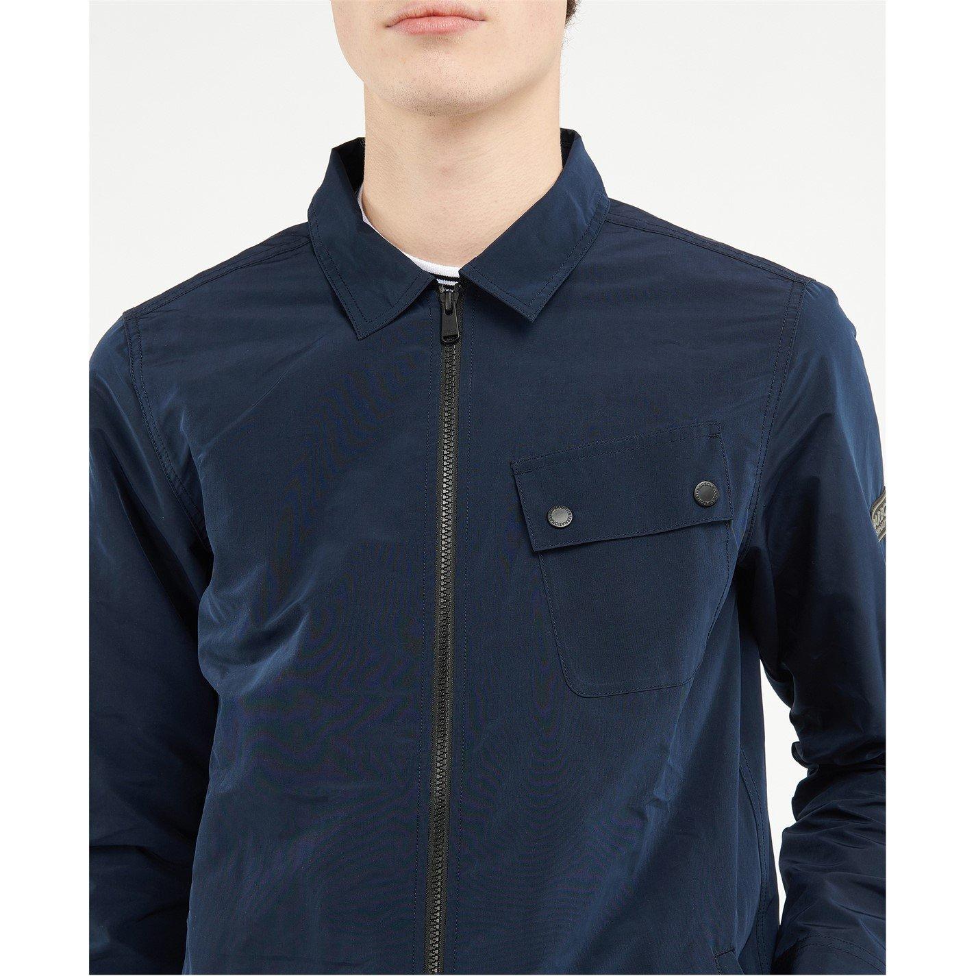 Navy NY57 - Barbour International - Men's Skyline Long Sleeve Zip Overshirt - 5
