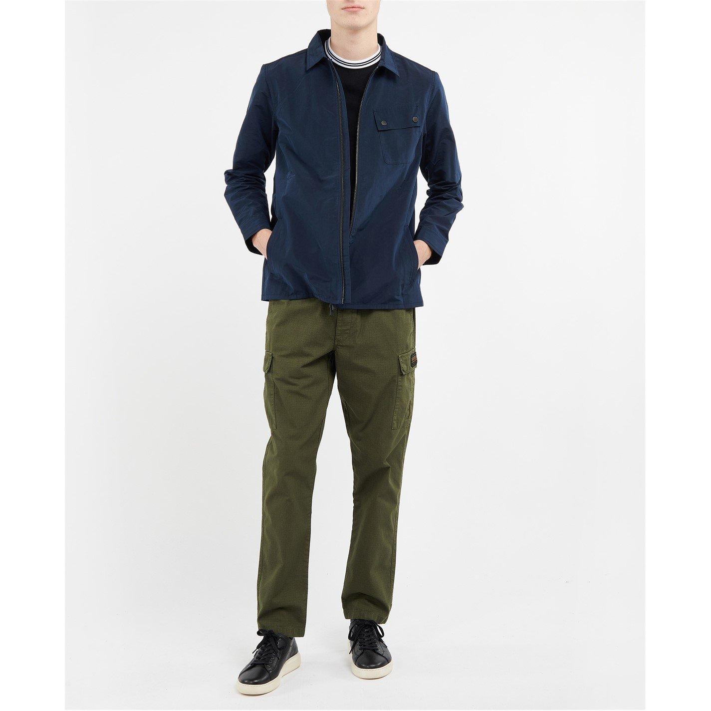 Navy NY57 - Barbour International - Men's Skyline Long Sleeve Zip Overshirt - 7