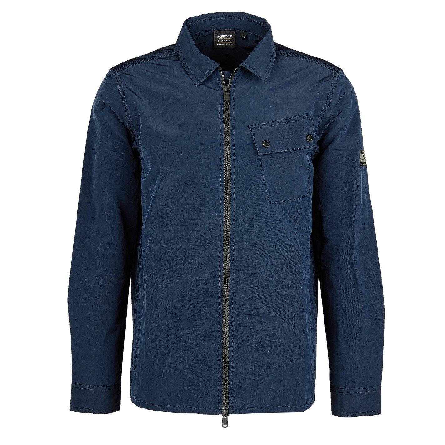 Navy NY57 - Barbour International - Men's Skyline Long Sleeve Zip Overshirt - 8