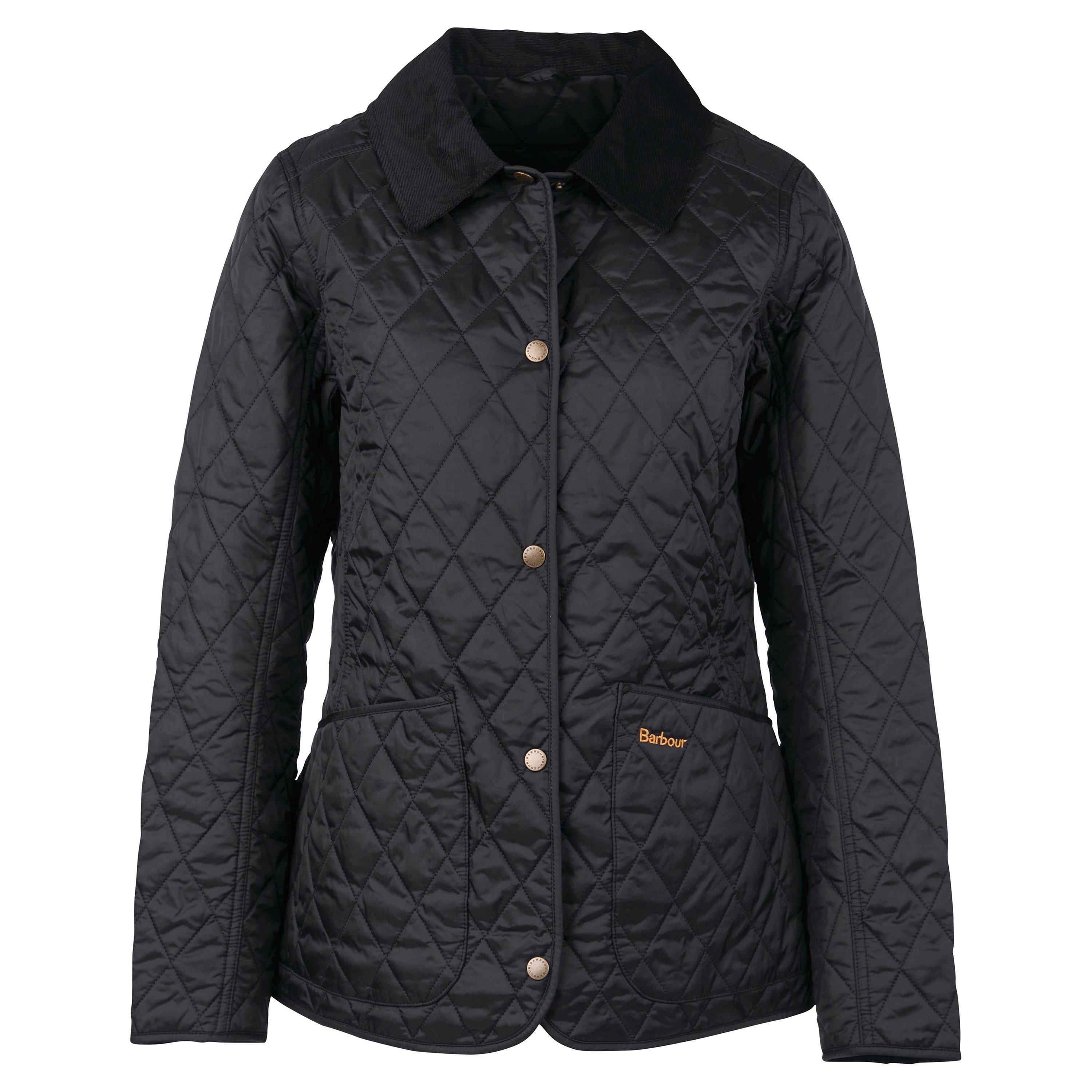Black - Barbour - Women's Annandale Diamond Quilted Long Sleeve Hip Length Jacket - 10