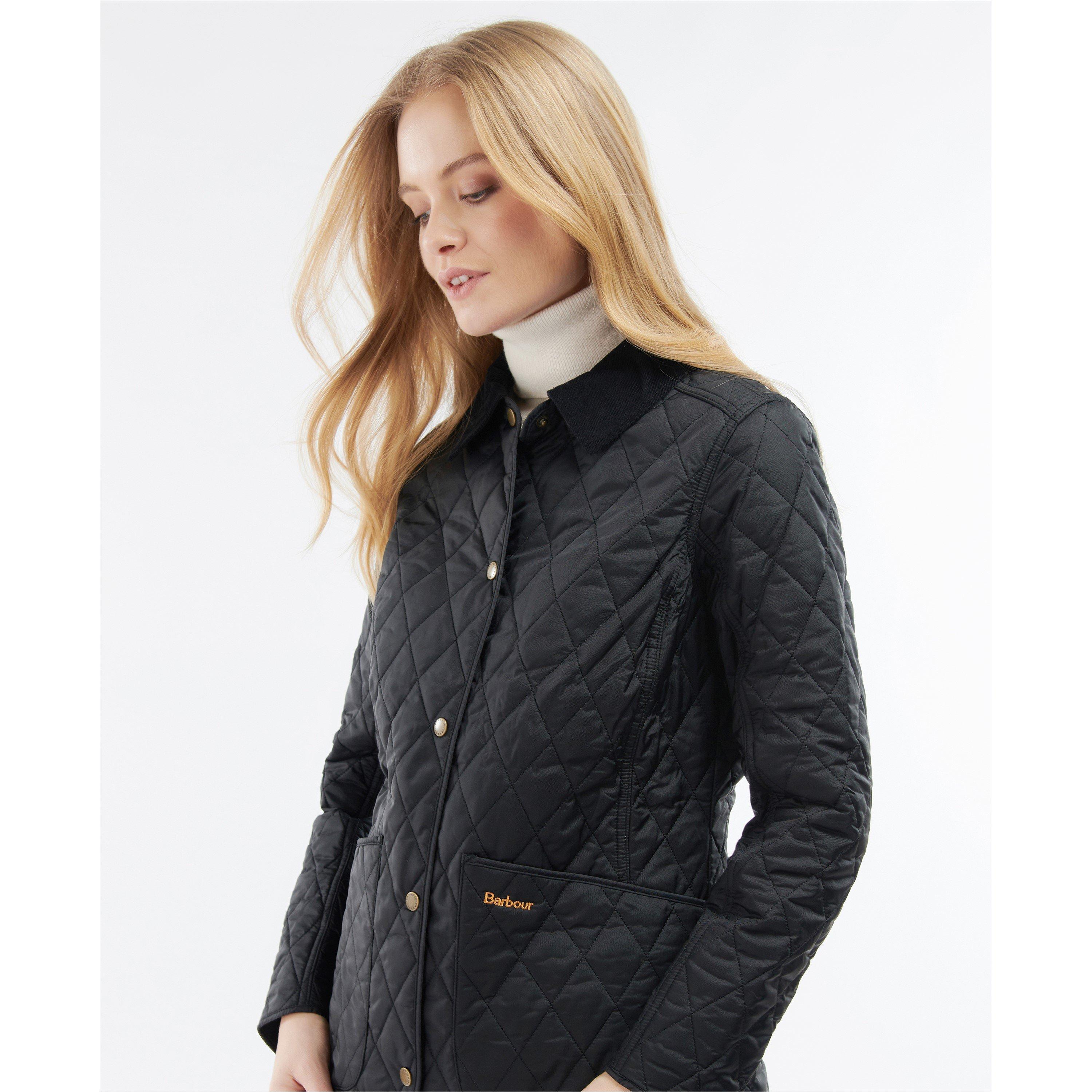 Black - Barbour - Women's Annandale Diamond Quilted Long Sleeve Hip Length Jacket - 3