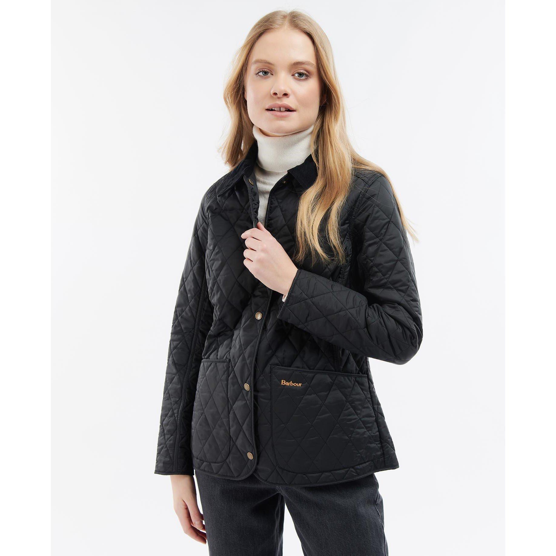 Black - Barbour - Women's Annandale Diamond Quilted Long Sleeve Hip Length Jacket - 7