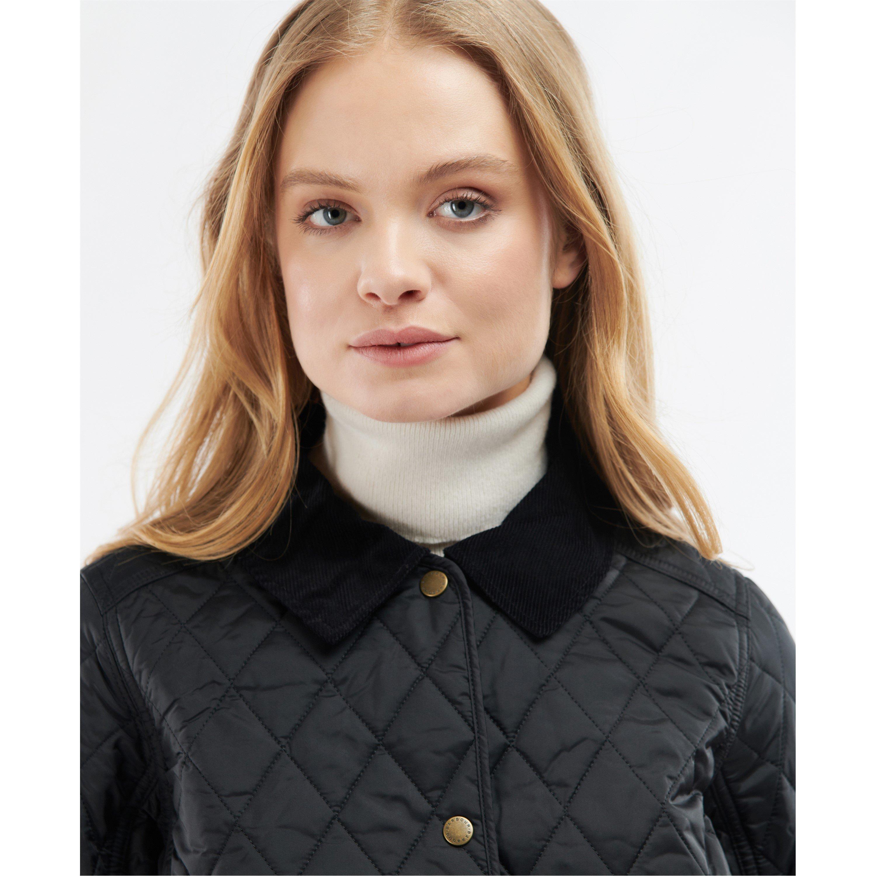 Black - Barbour - Women's Annandale Diamond Quilted Long Sleeve Hip Length Jacket - 9
