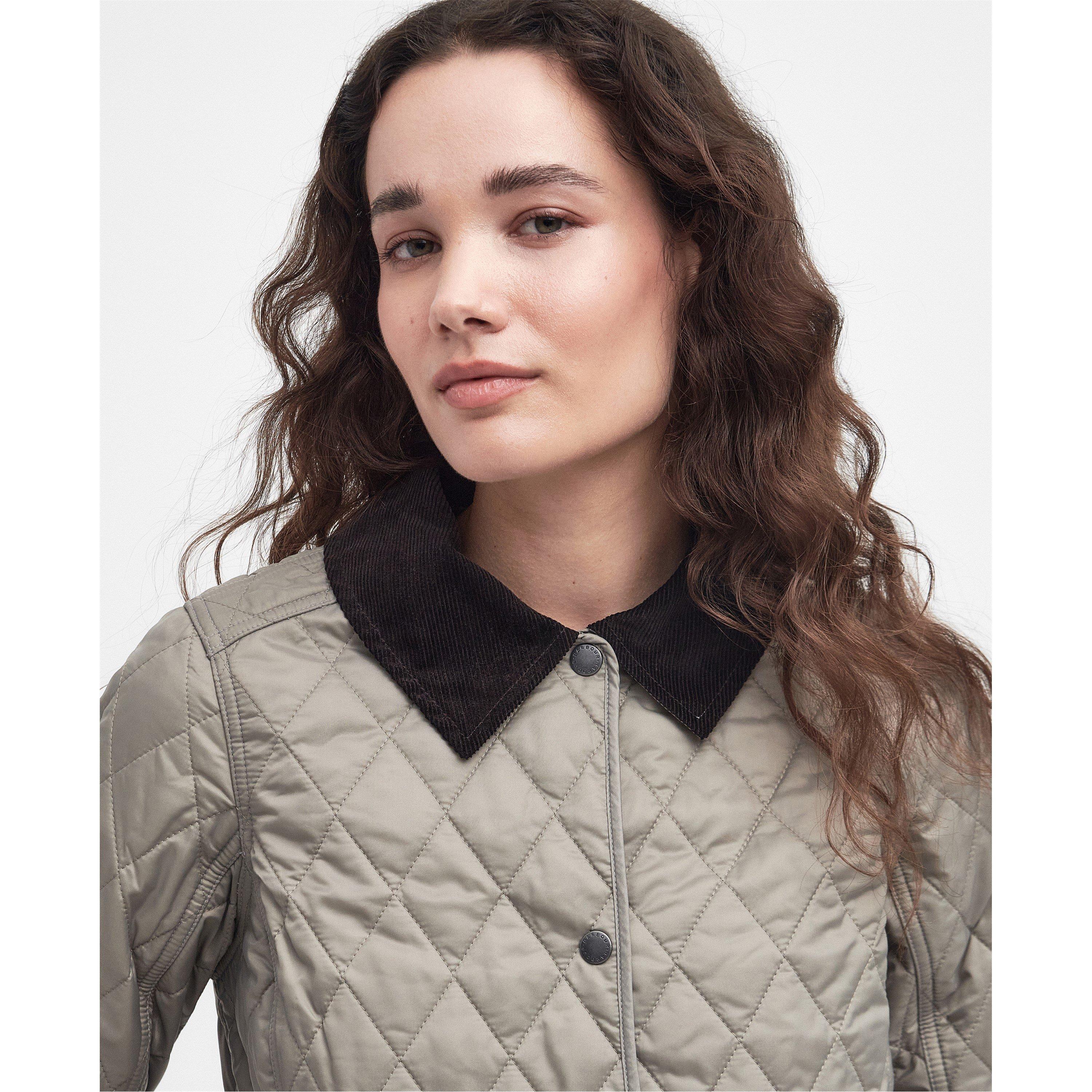 Doeskin - Barbour - Womens Annandale Diamond Quilted Long Sleeve Hip Length Jacket - 4