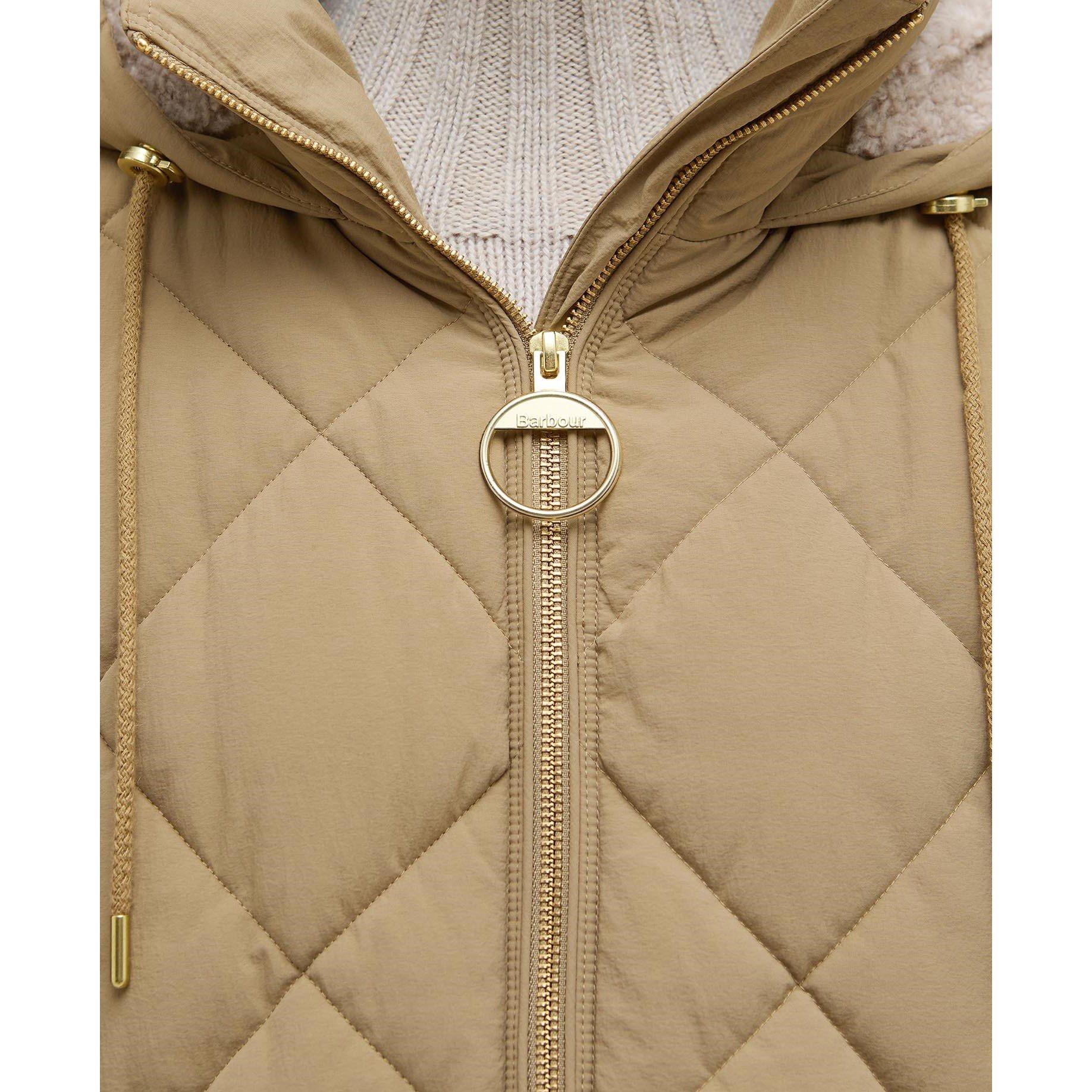 Brown/Ancient - Barbour - Women's Kirkton Diamond Quilted Hooded Long Puffer Jacket - 5