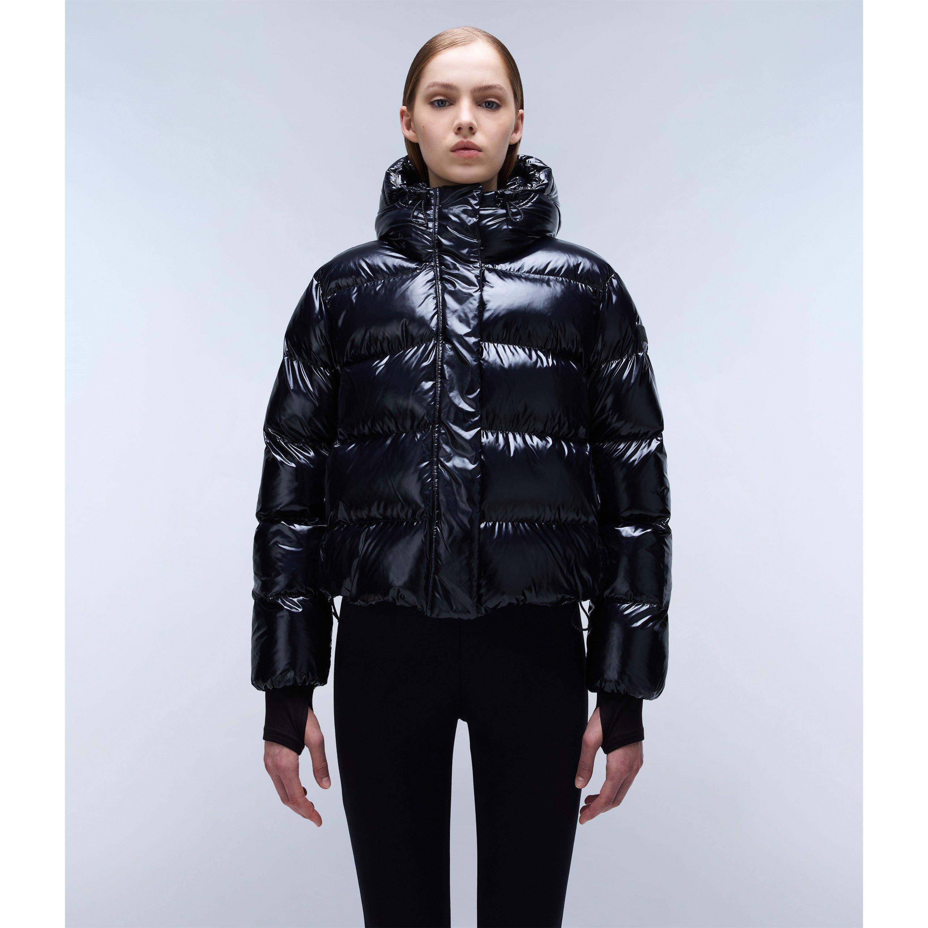 Black 041 - Napapijri - Women's Glane Mirror Zip Adjustable Hood Short Puffer Jacket - 1