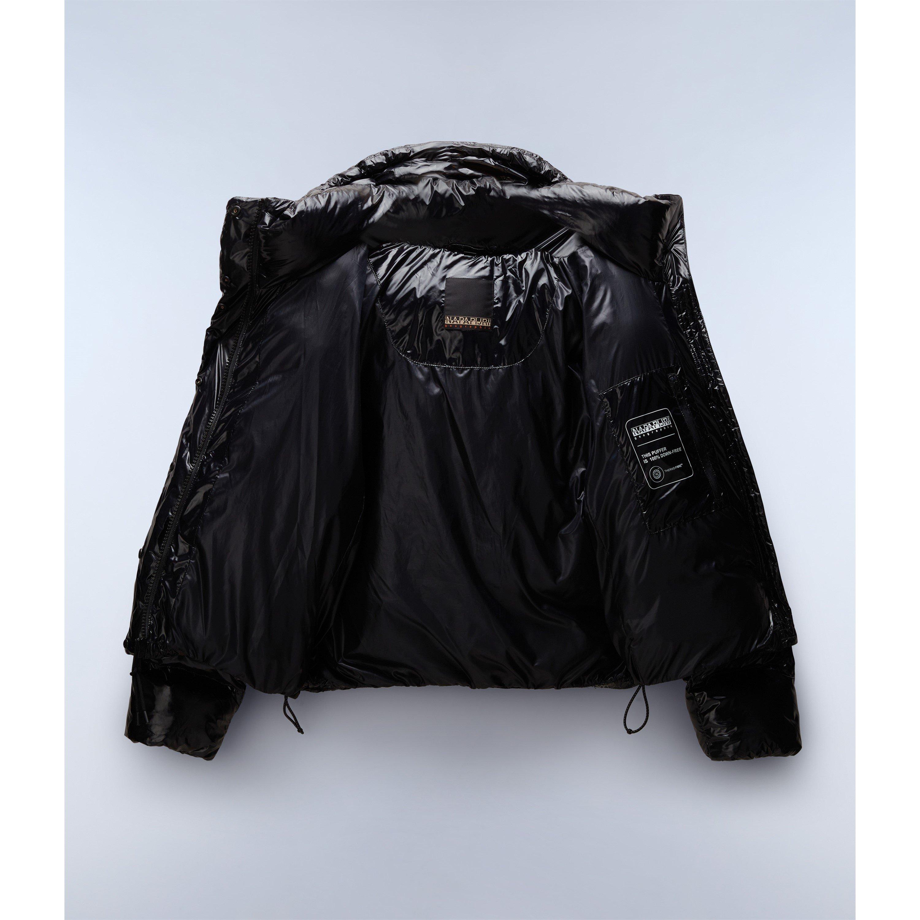 Black 041 - Napapijri - Women's Glane Mirror Zip Adjustable Hood Short Puffer Jacket - 3