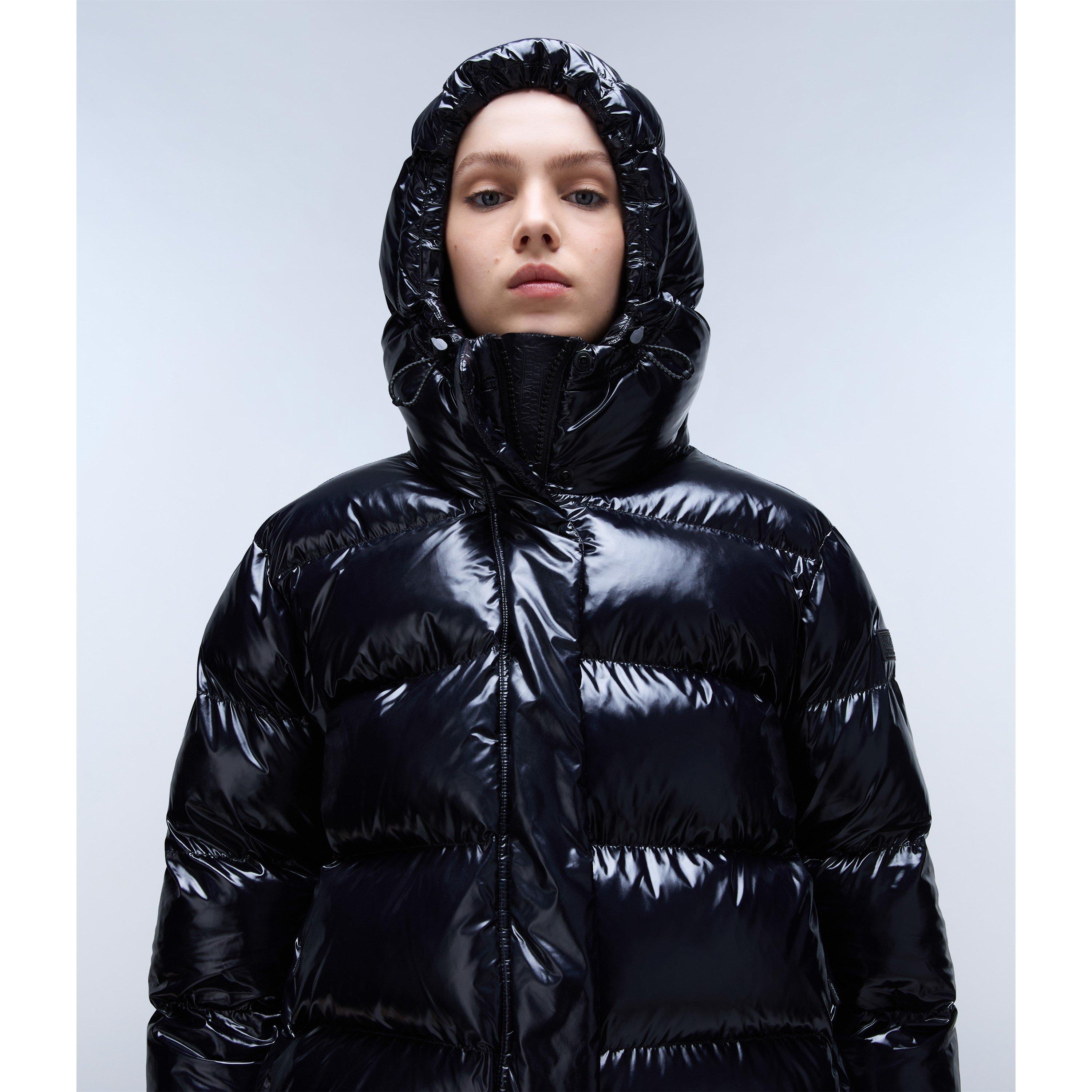 Black 041 - Napapijri - Women's Glane Mirror Zip Adjustable Hood Short Puffer Jacket - 4