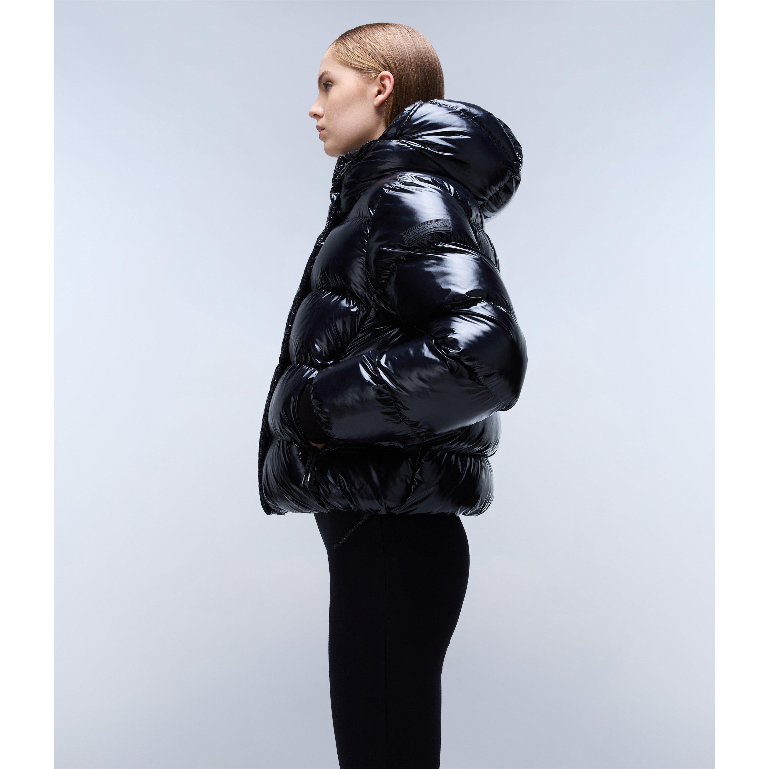 Black 041 - Napapijri - Women's Glane Mirror Zip Adjustable Hood Short Puffer Jacket - 7