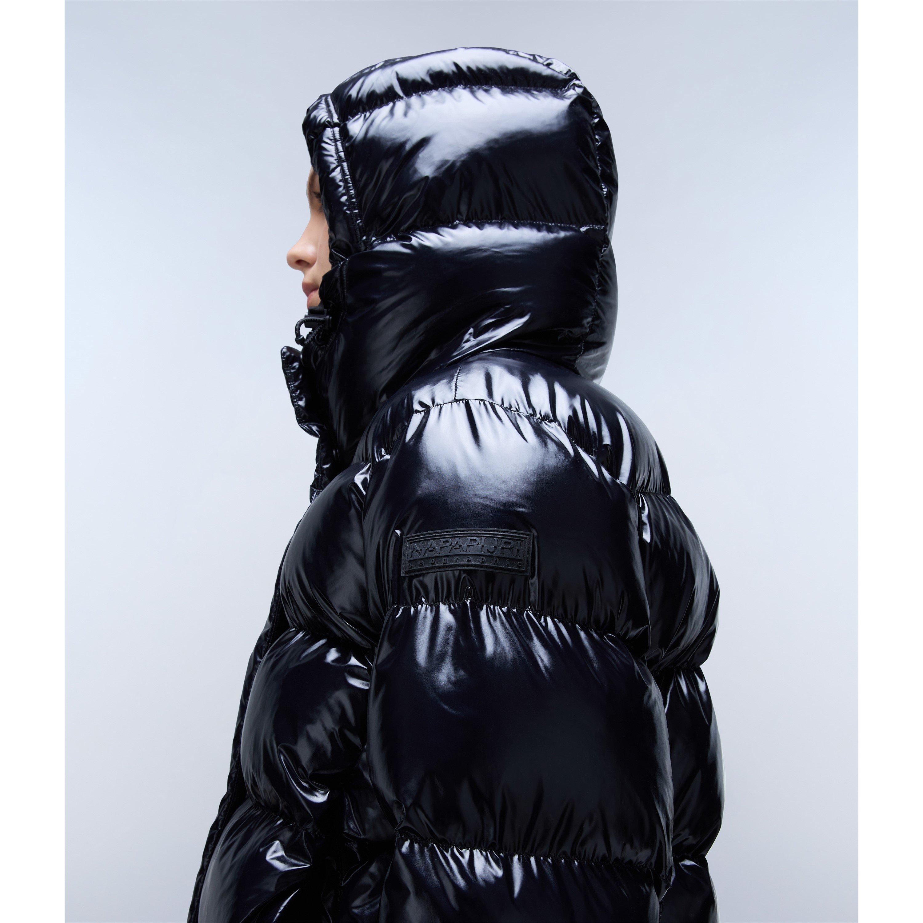 Black 041 - Napapijri - Women's Glane Mirror Zip Adjustable Hood Short Puffer Jacket - 9