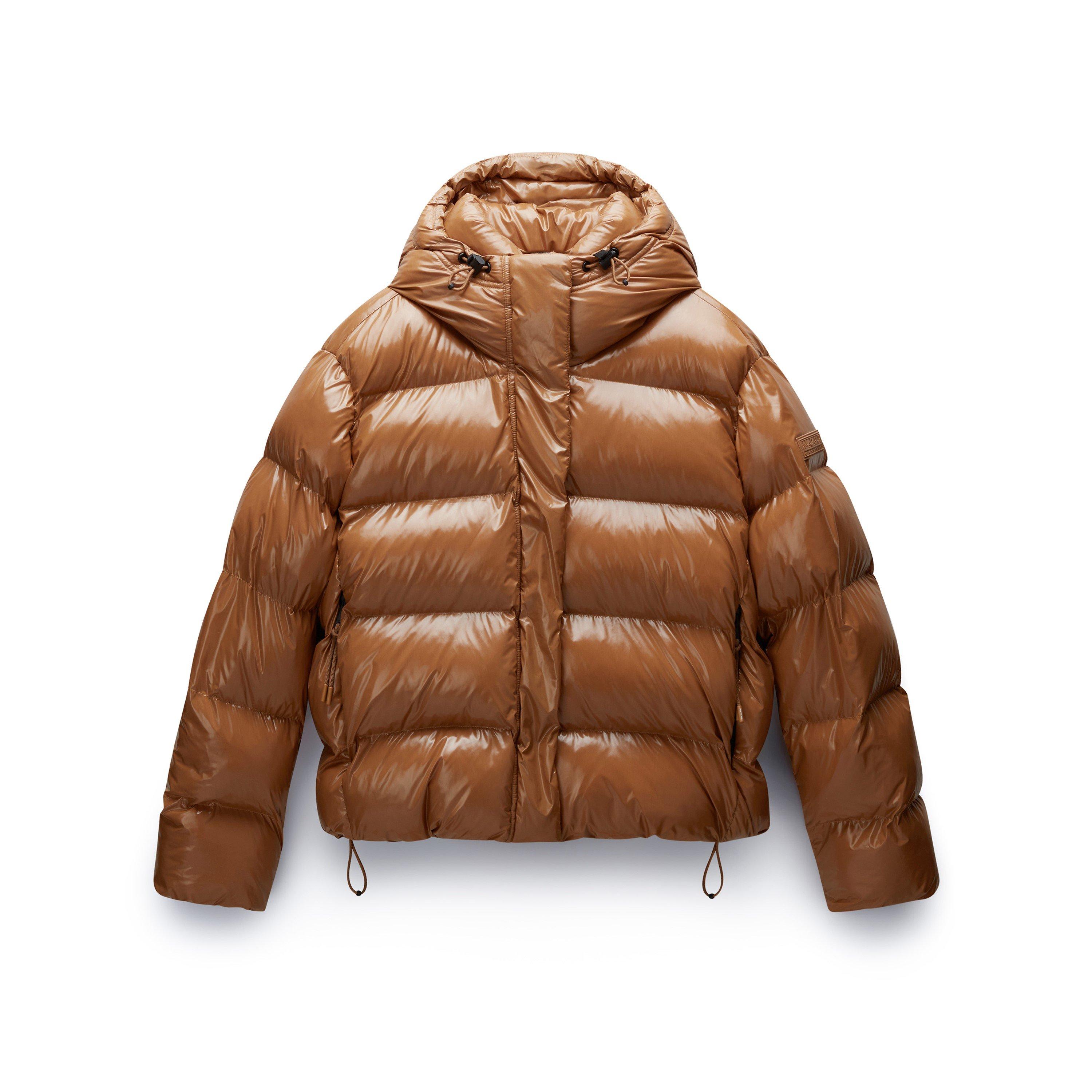 Brown Tobaco - Napapijri - Napa Glane Mirror Puffer Jacket Womens - 3