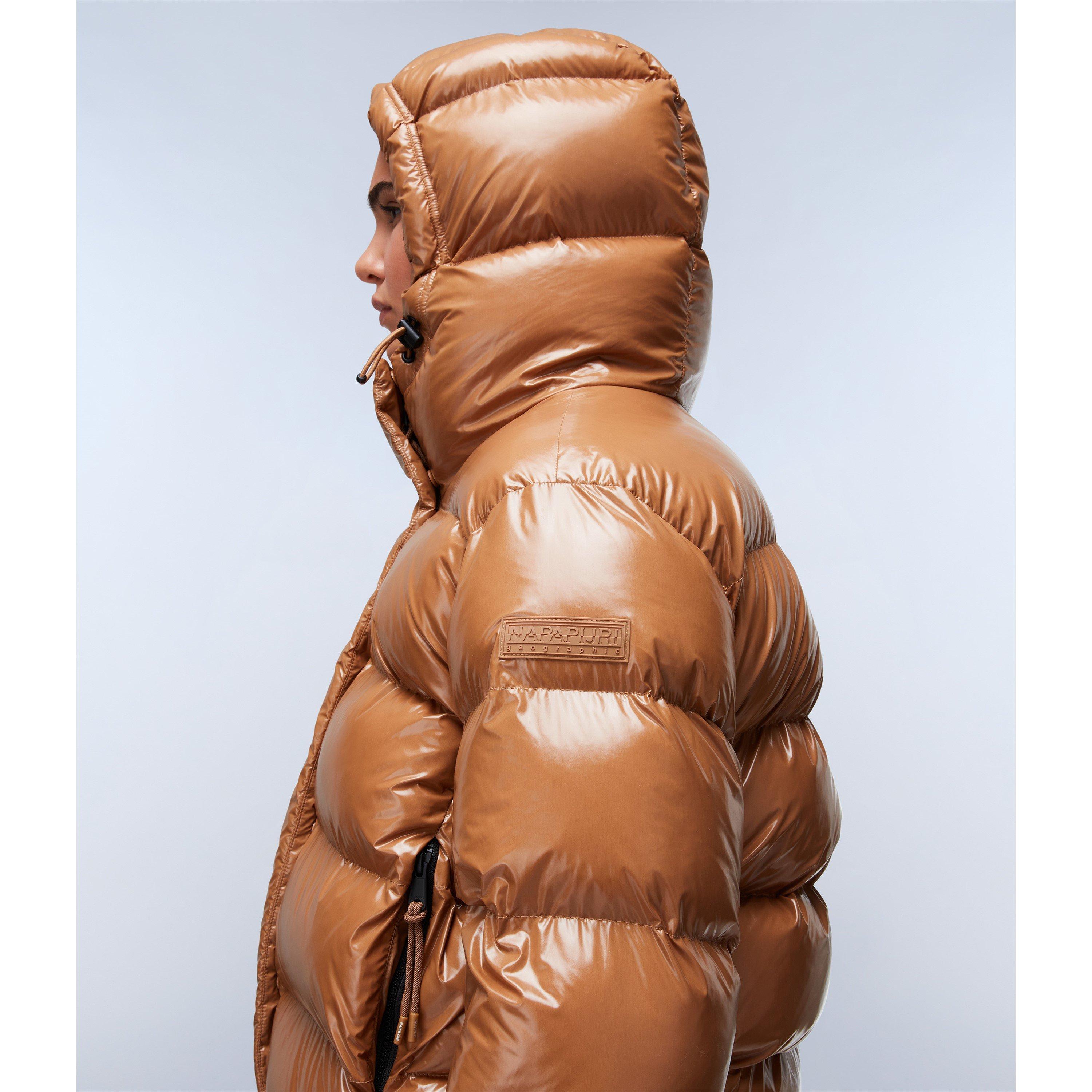 Brown Tobaco - Napapijri - Napa Glane Mirror Puffer Jacket Womens - 8