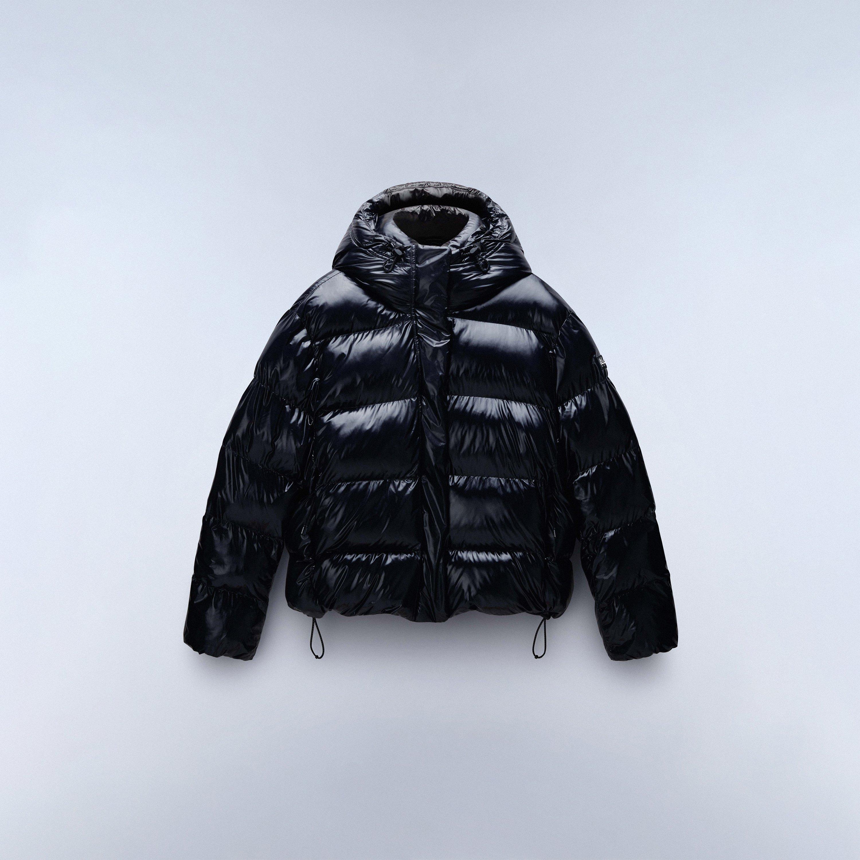 Black - Napapijri - Women's Glane Mirror Zip Adjustable Hood Short Puffer Jacket - 1