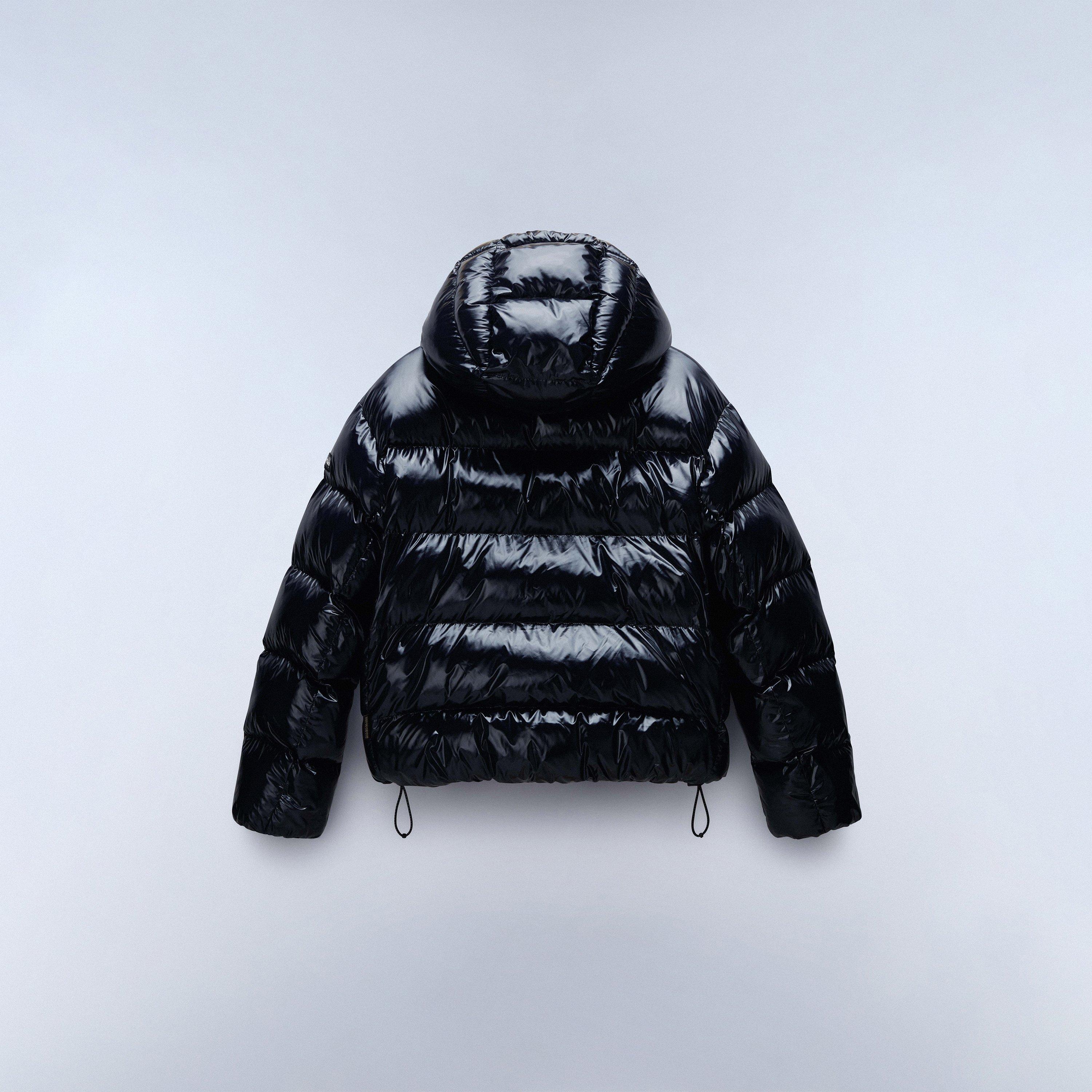 Black - Napapijri - Women's Glane Mirror Zip Adjustable Hood Short Puffer Jacket - 2