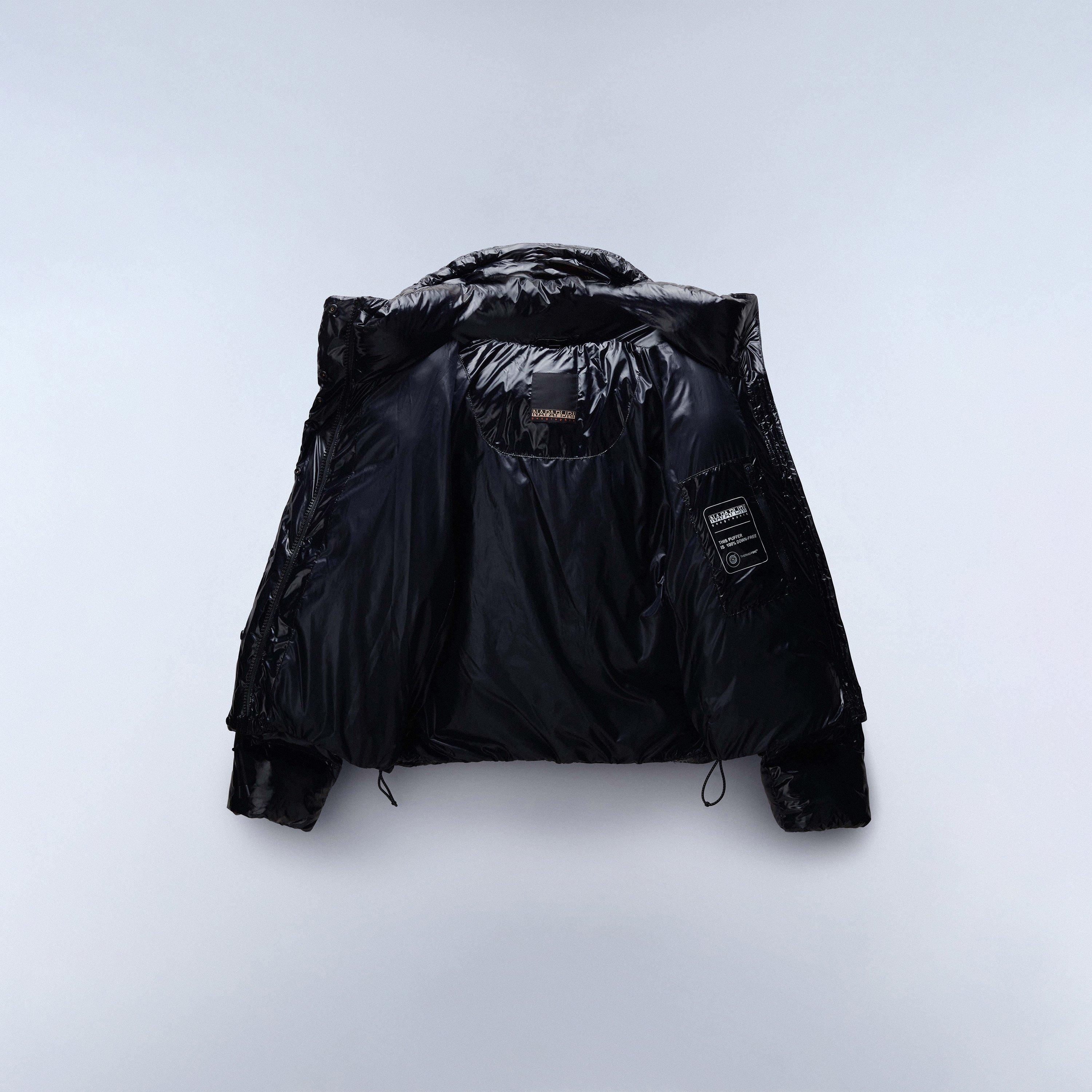 Black - Napapijri - Women's Glane Mirror Zip Adjustable Hood Short Puffer Jacket - 3