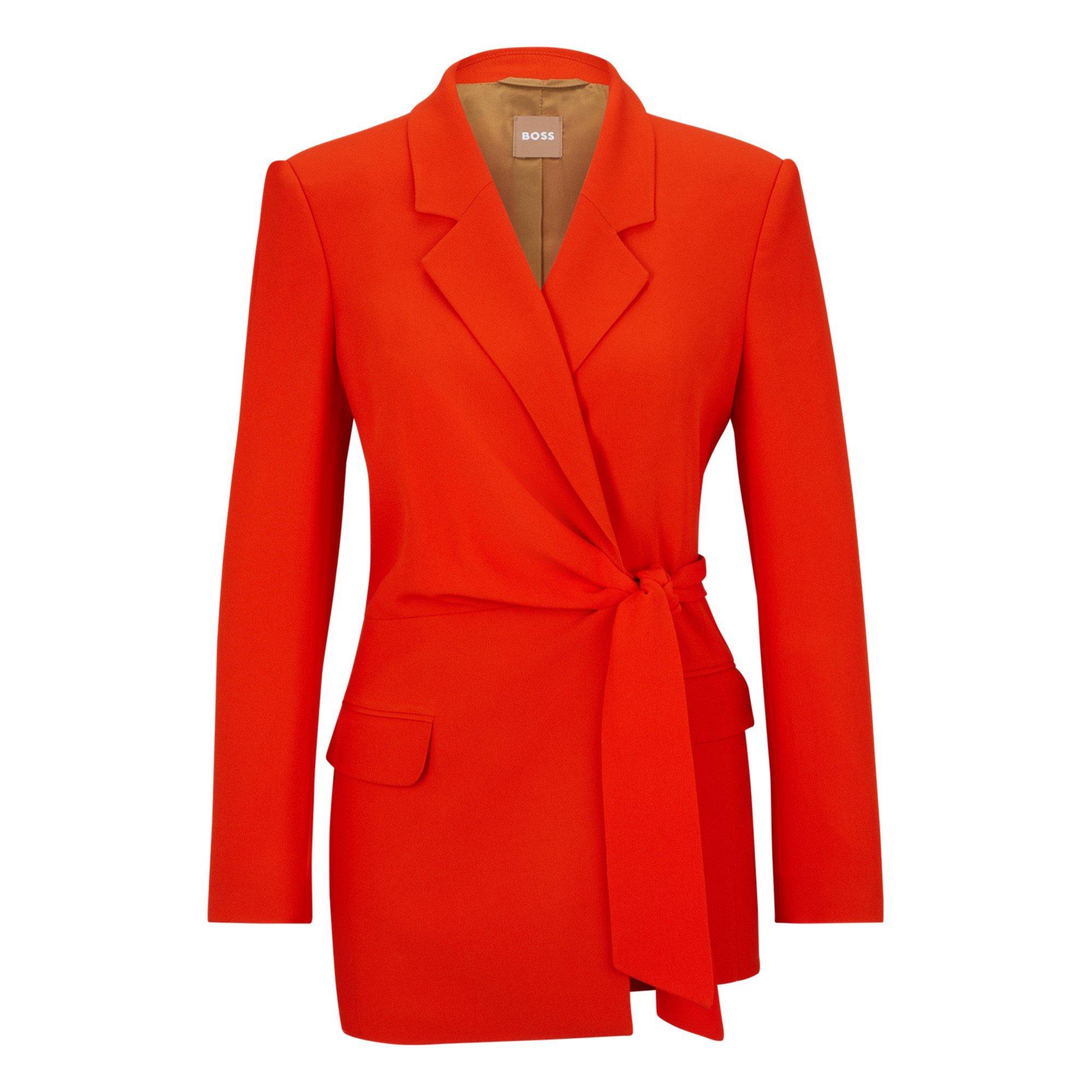 Bright Orange - Boss - Women's Jawana Tailored Wrap Viscose Long Sleeve Blazer - 1