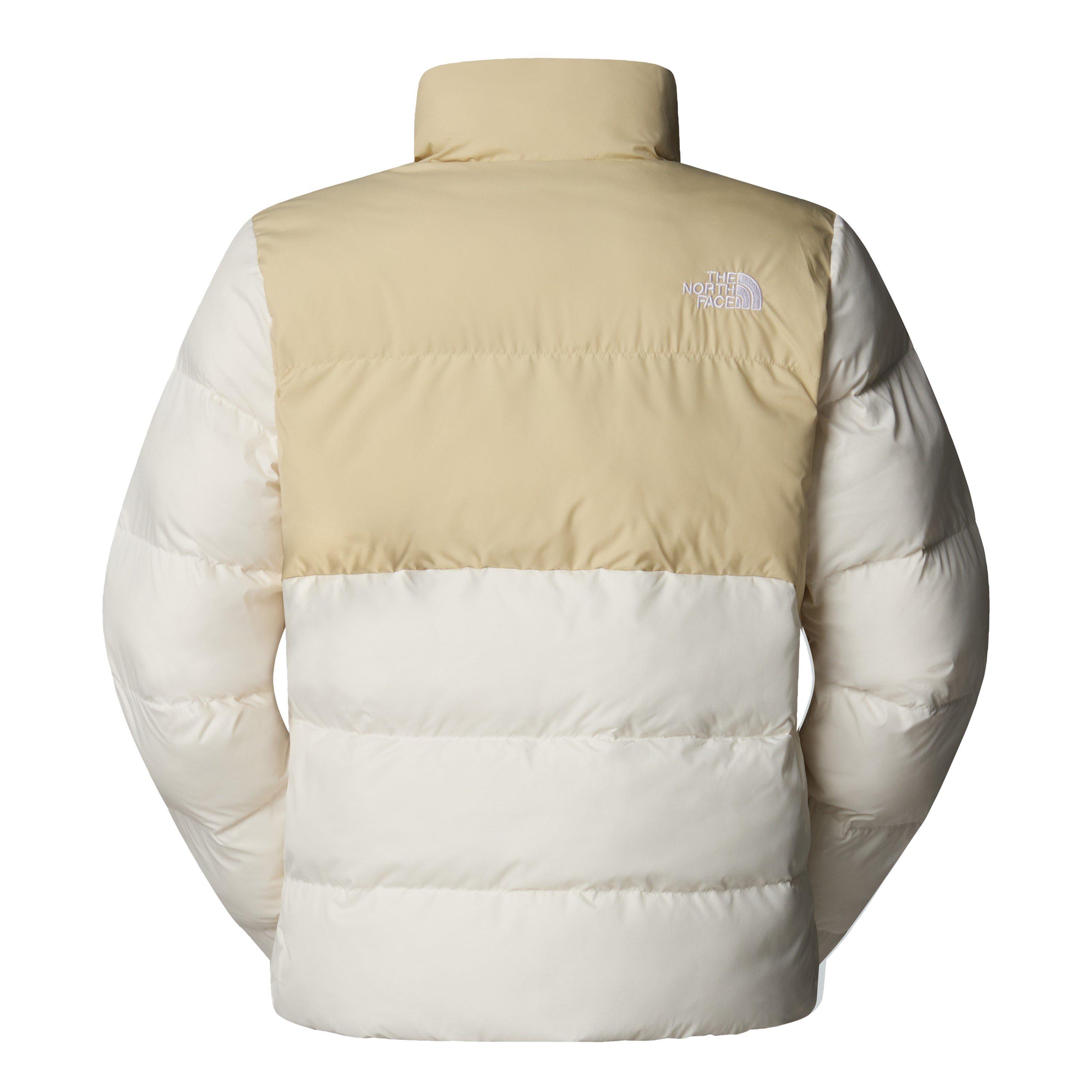 Gravel/Wht Dune - The North Face - Women's Saikuru Water and Wind Resistant Oversized Fit Short Puffer Jacket - 2