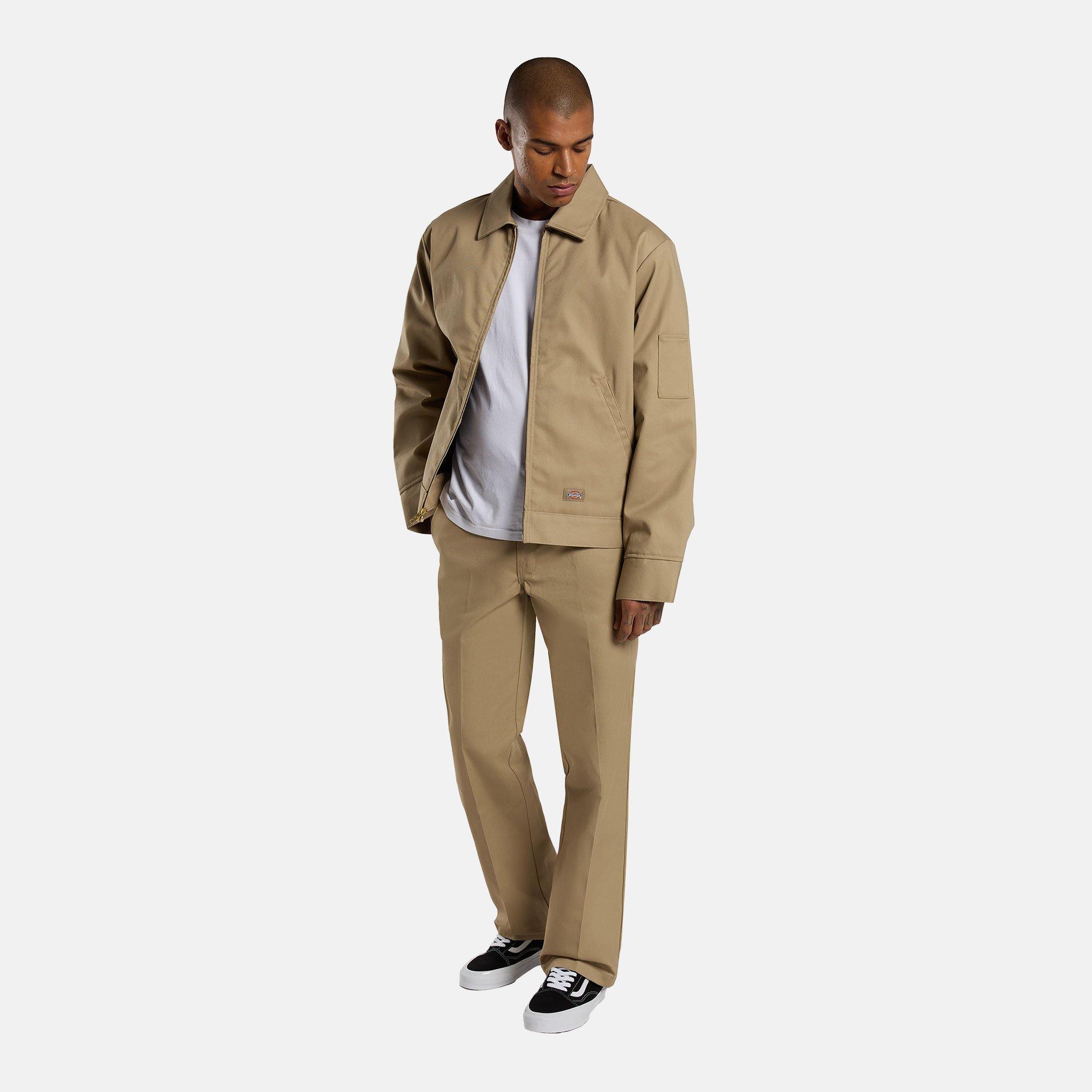 Dickies Men's Eisenhower Water Resistant Wind Resistant Long Sleeve Harrington Jacket - Khaki - Large