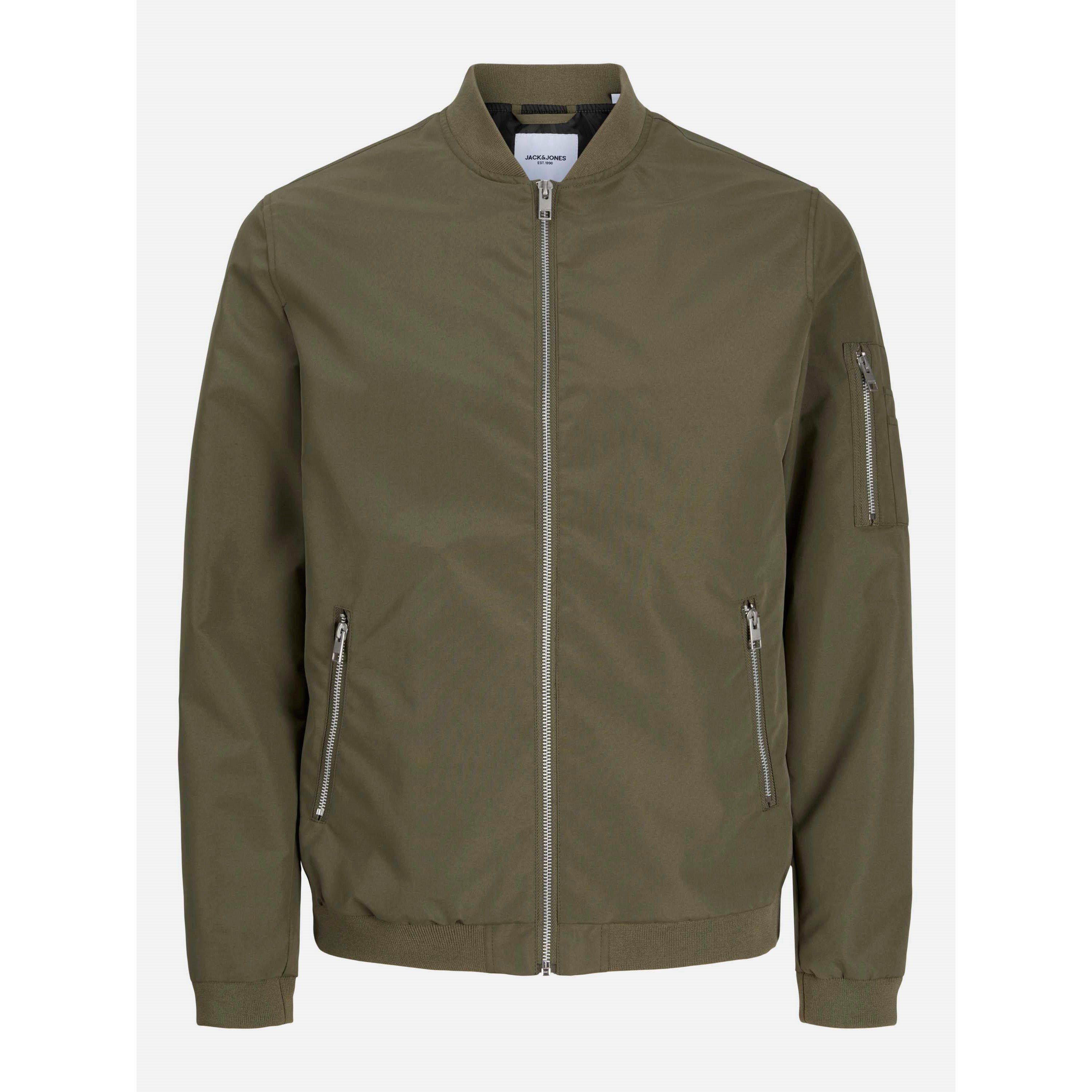 Jack And Jones Men's Rush Water-Resistant Long Sleeve Bomber Jacket - Dusty Olive - XL