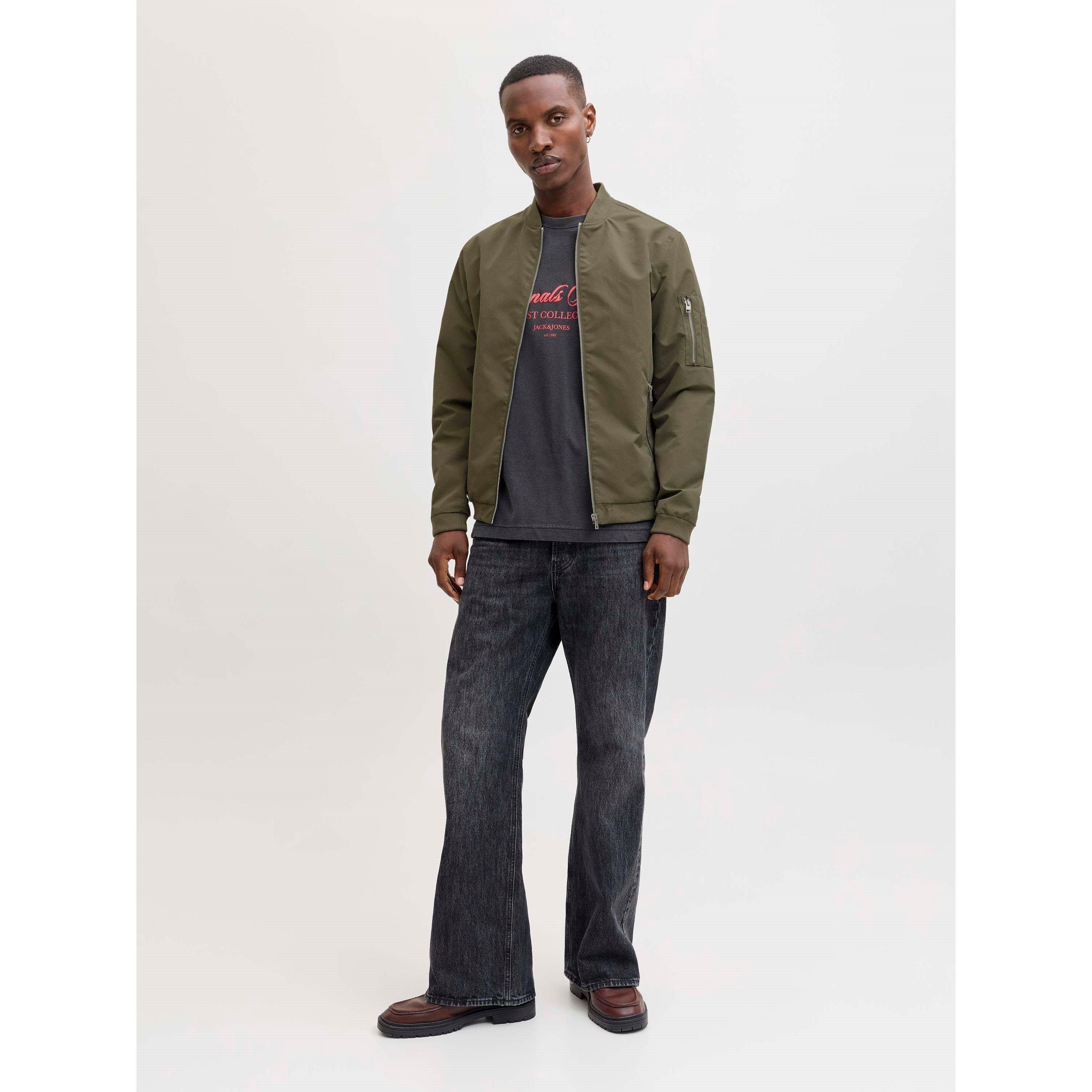 Dusty Olive - Jack and Jones - Men's  Rush Water-Resistant Long Sleeve Bomber Jacket - 2