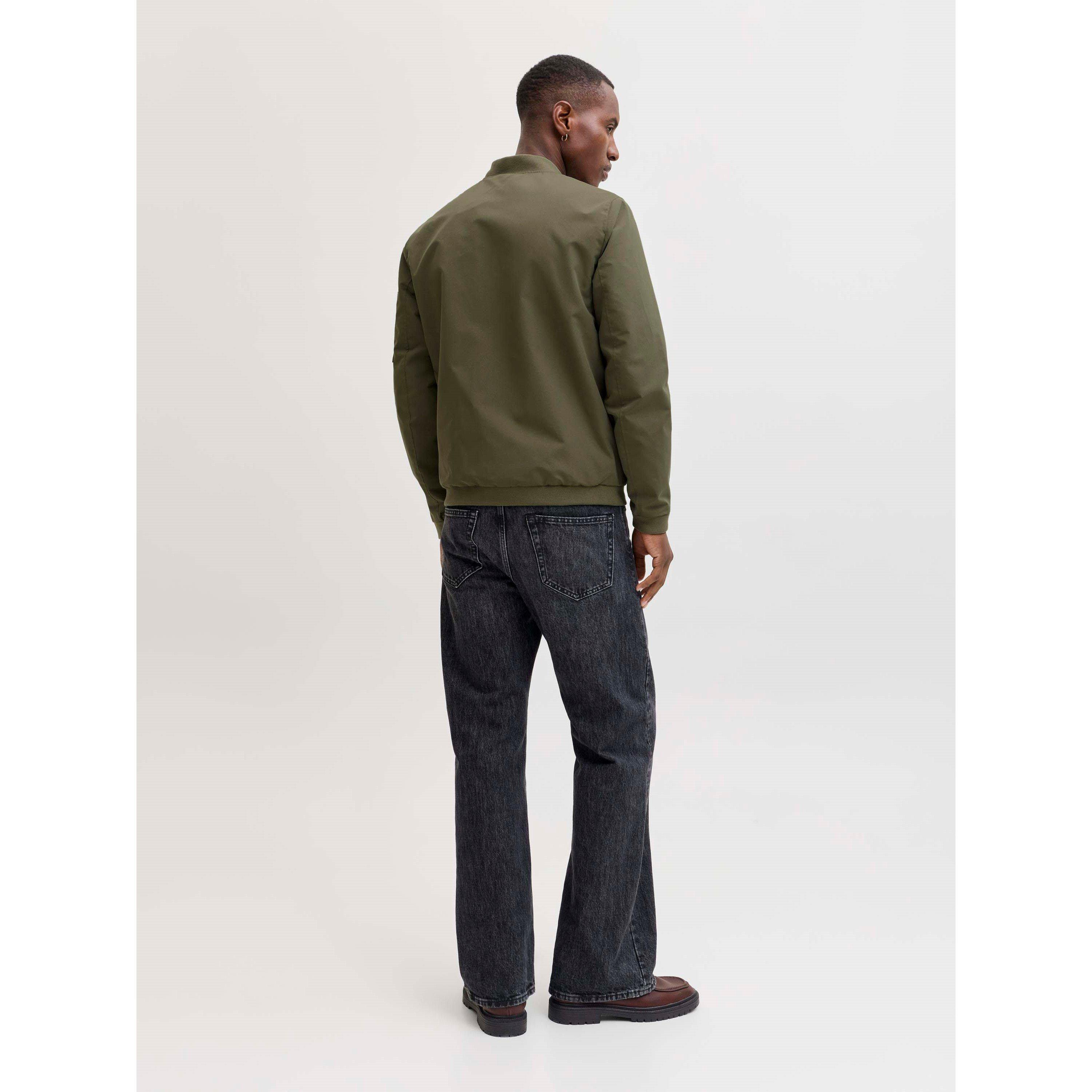 Dusty Olive - Jack and Jones - Men's  Rush Water-Resistant Long Sleeve Bomber Jacket - 3