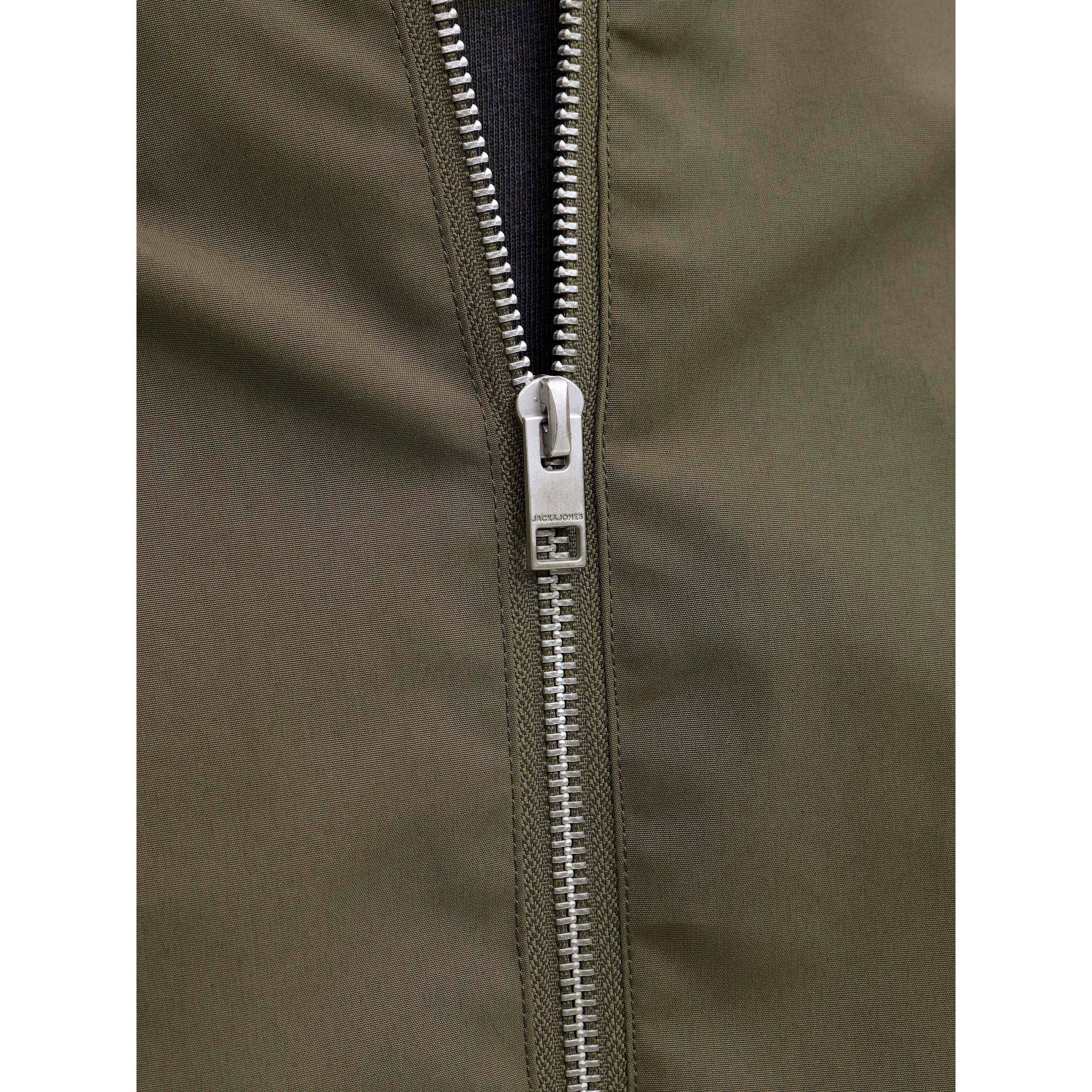 Dusty Olive - Jack and Jones - Men's  Rush Water-Resistant Long Sleeve Bomber Jacket - 5