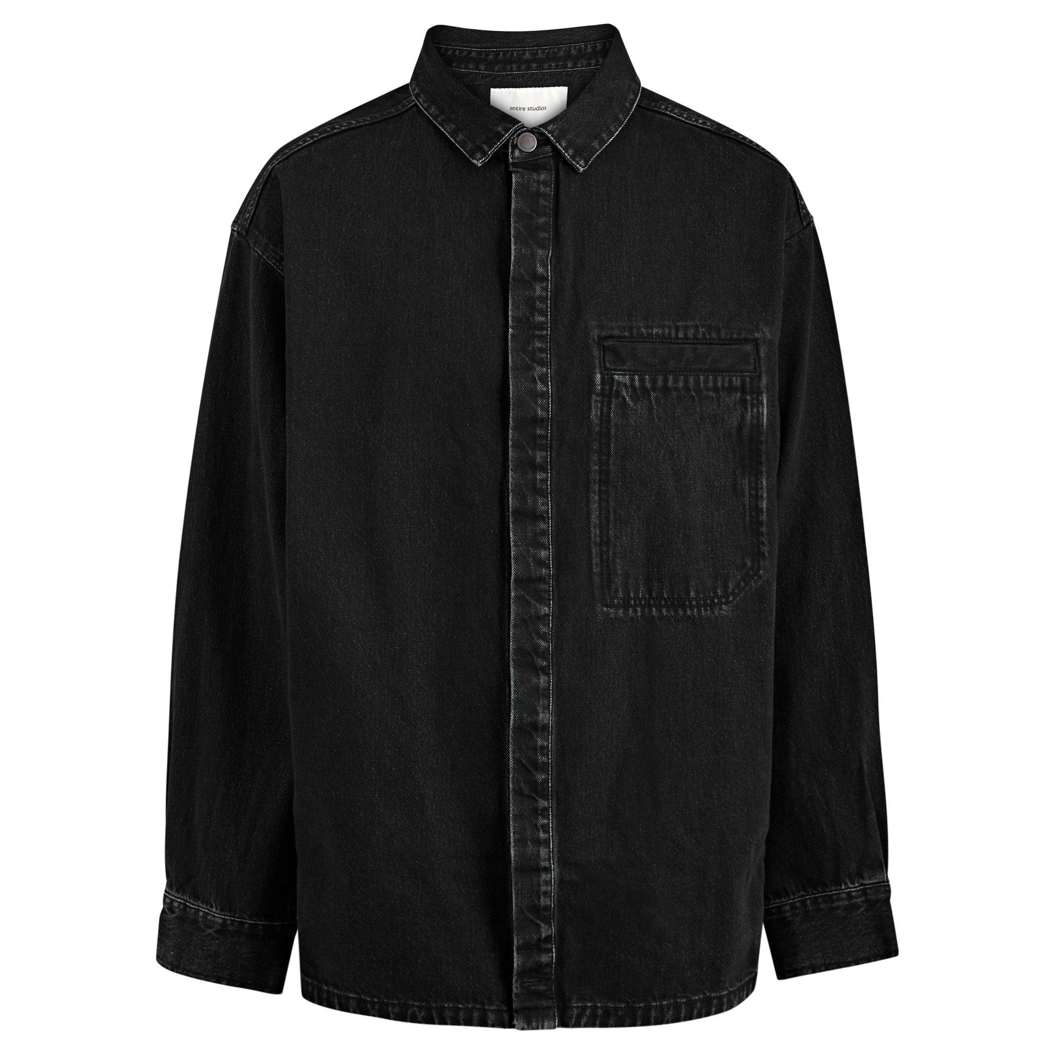 BLACK - Entire Studios - Men's Herculean Cotton Denim Oversized-Fit Overshirt