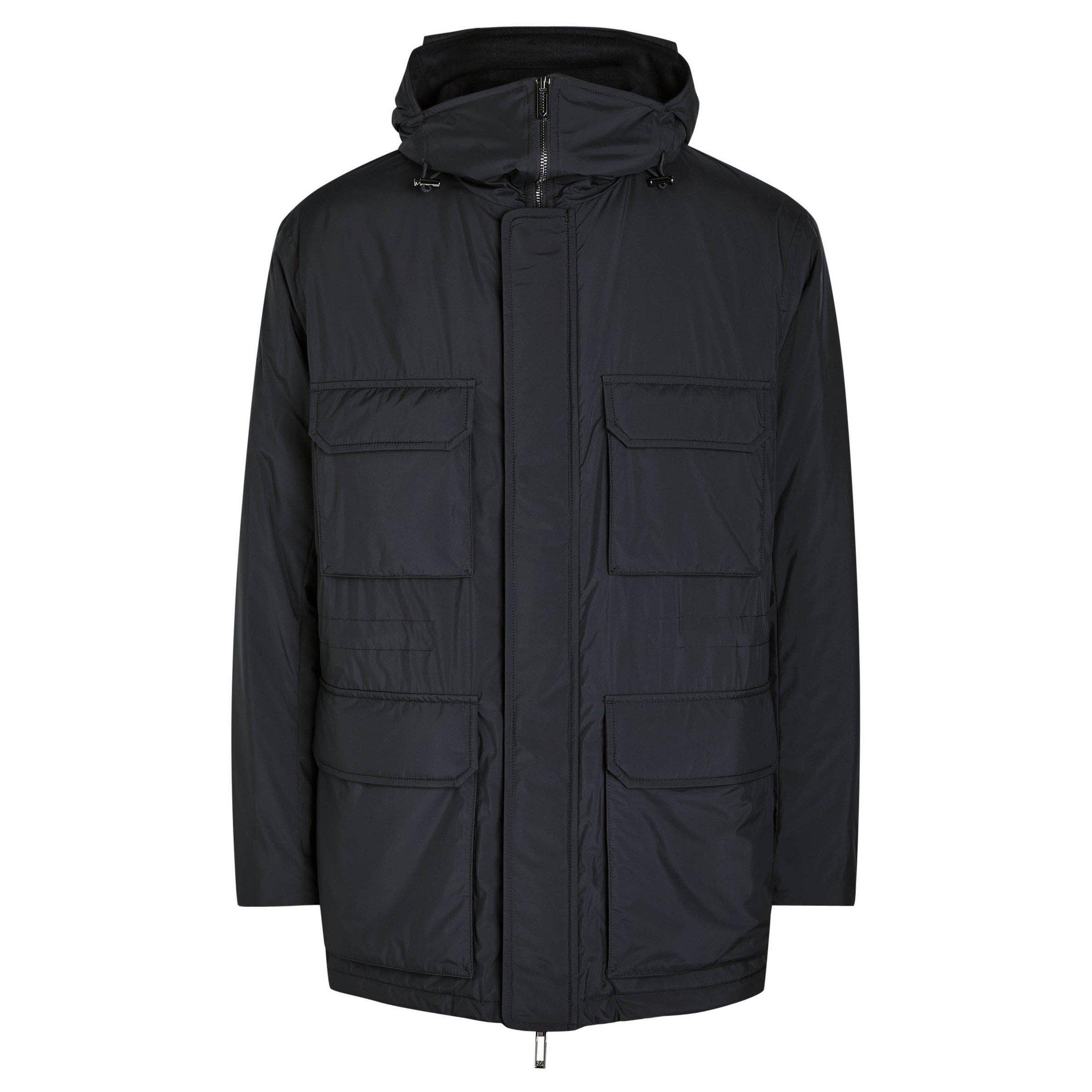 NAVY - Emporio Armani - Men's Travel Water-Resistant Windbreaker