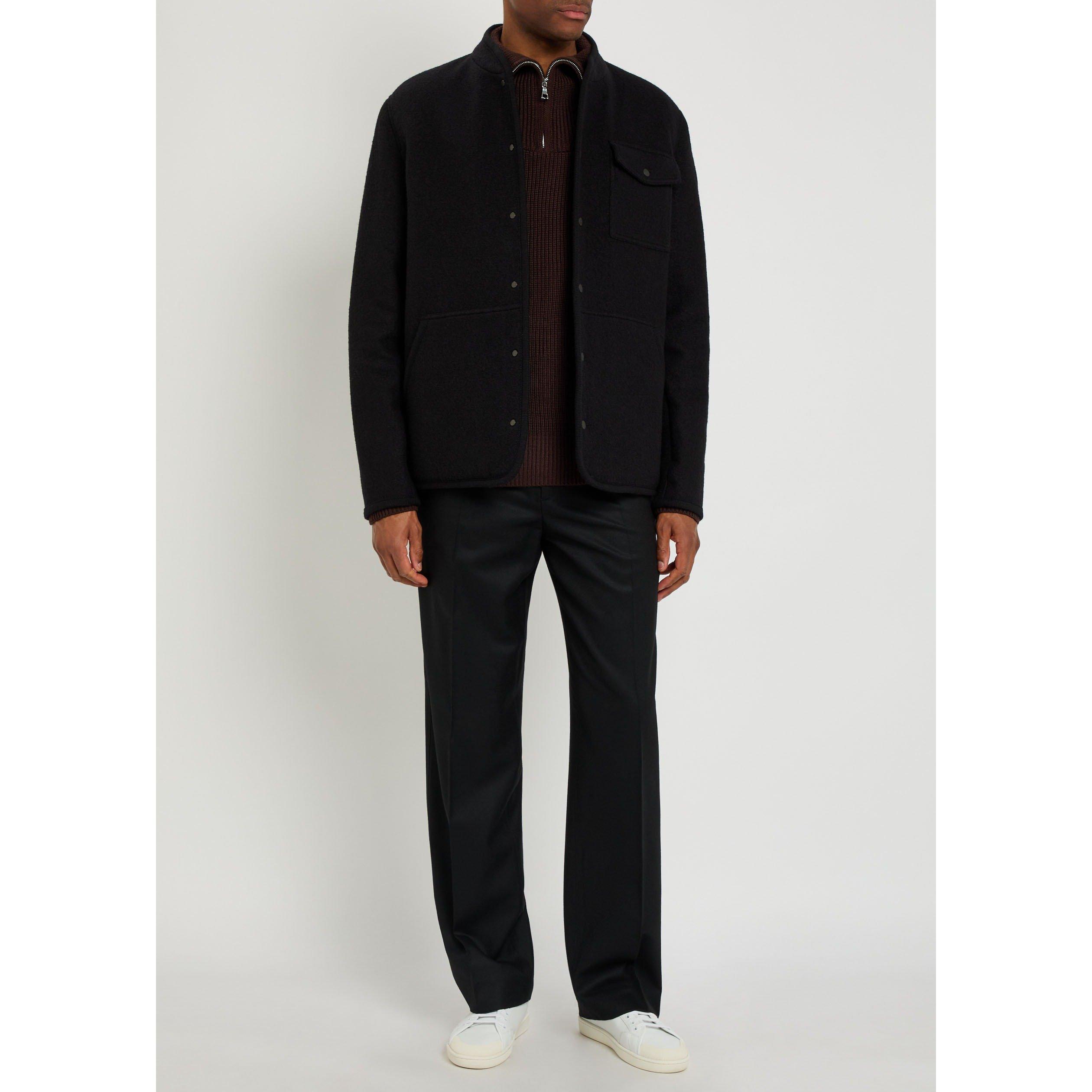 BLACK - Moncler - Men's Boiled Wool Overshirt - 5