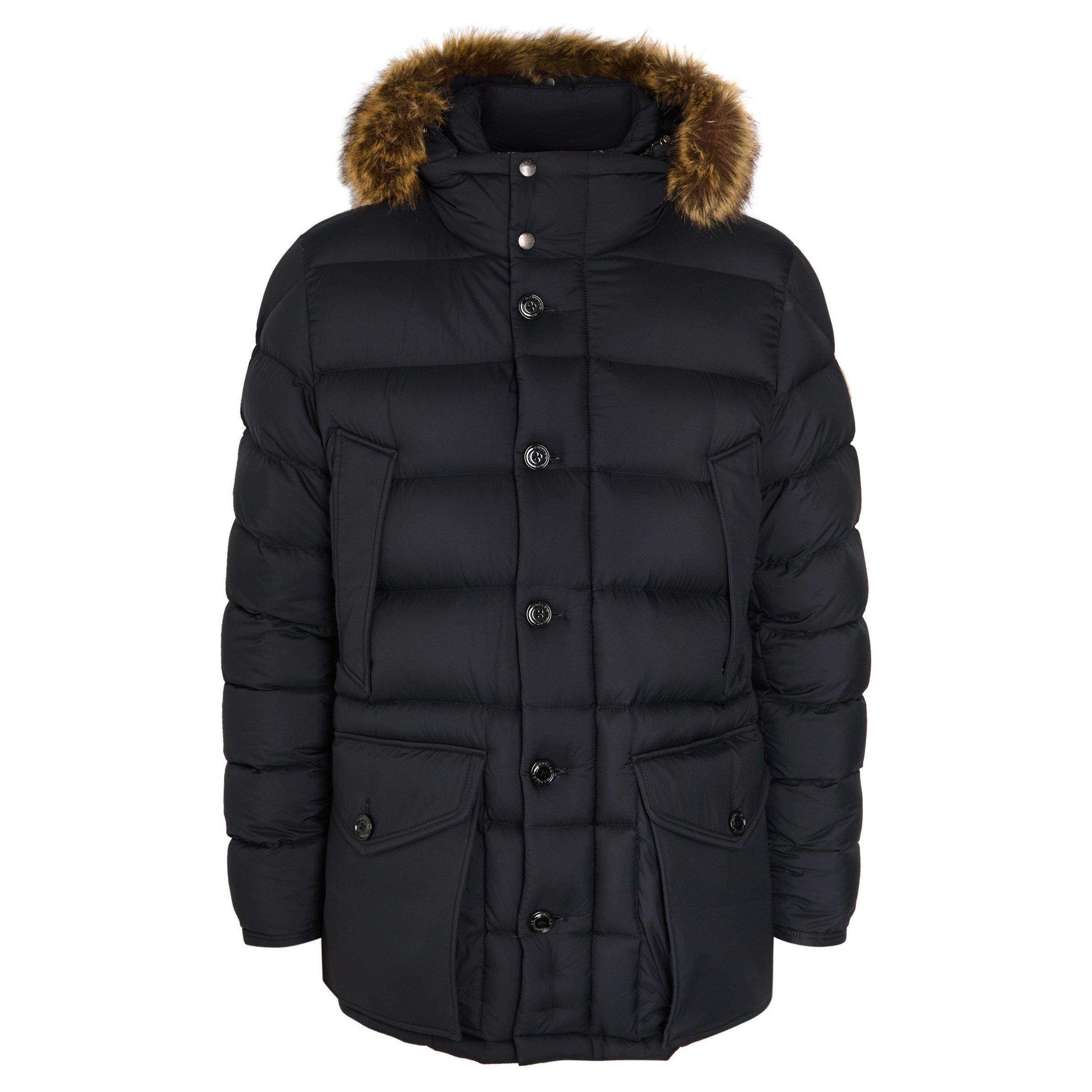Moncler Men's Clunye Faux Fur Down Jacket