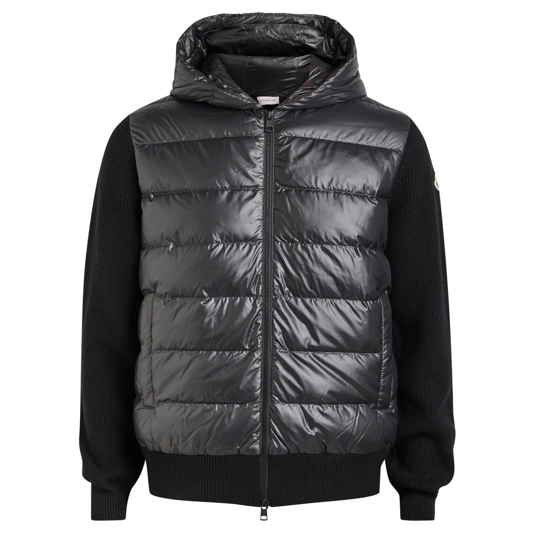 BLACK - Moncler - MON QUILT FRONT HOOD KNIT - 1