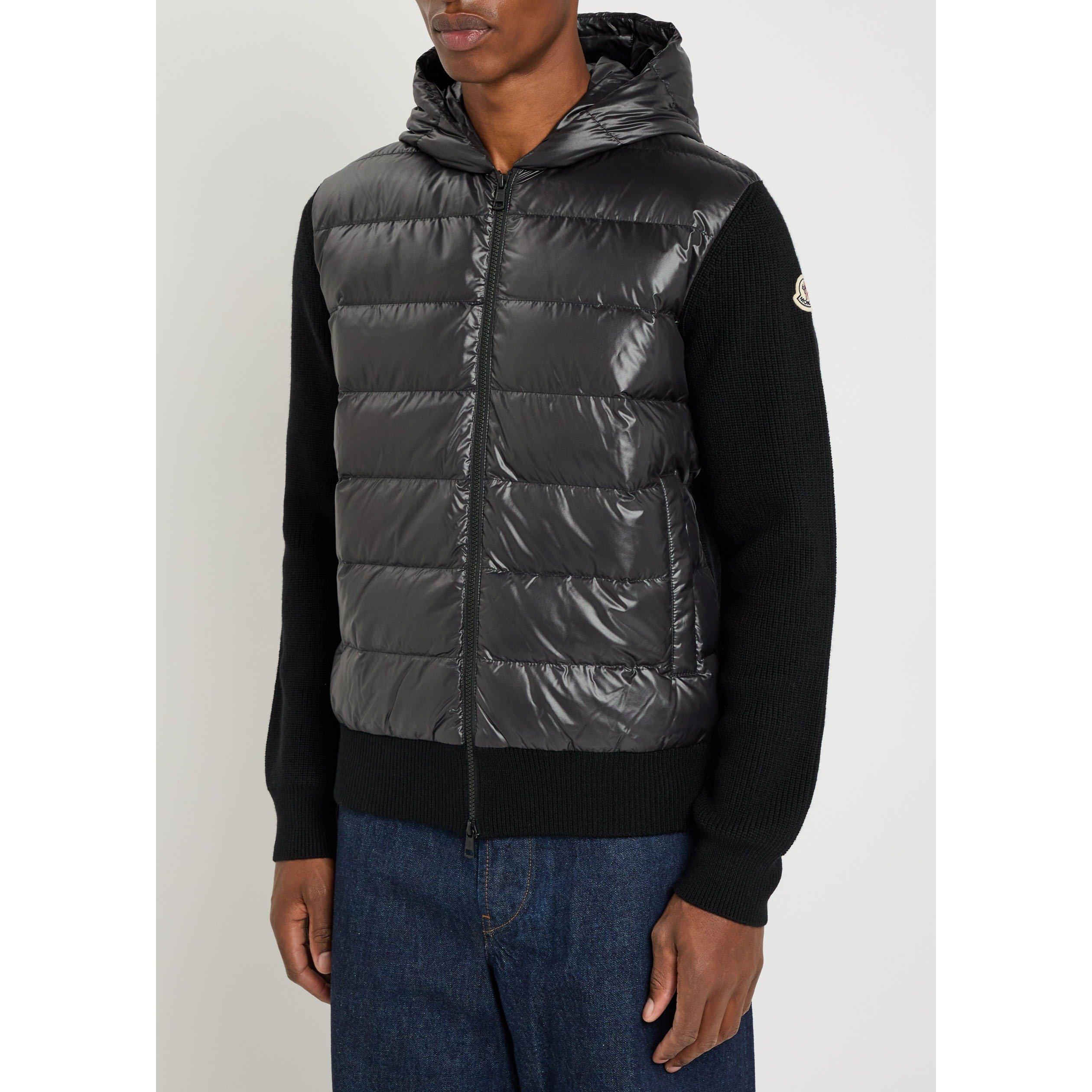 BLACK - Moncler - MON QUILT FRONT HOOD KNIT - 2