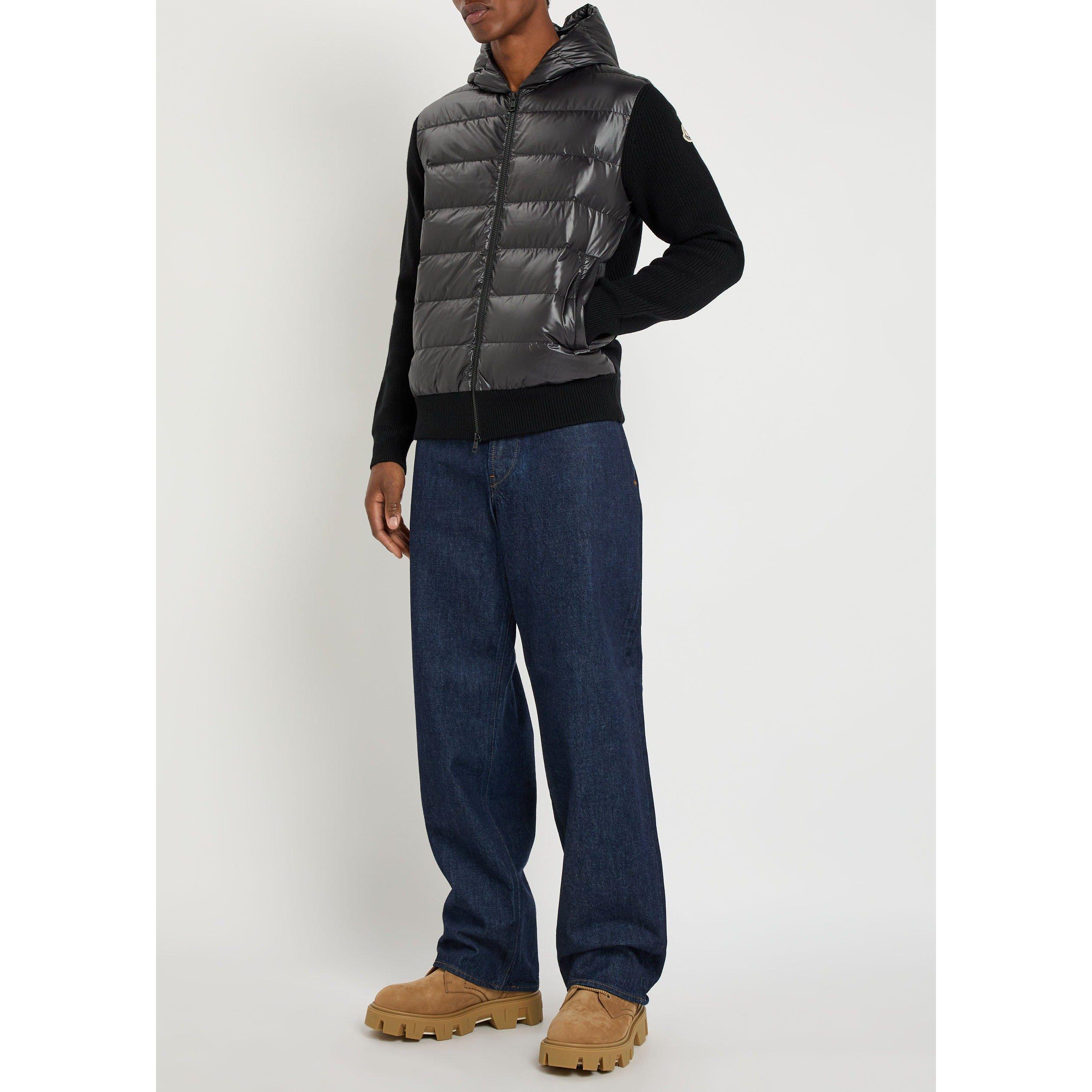 BLACK - Moncler - MON QUILT FRONT HOOD KNIT - 5