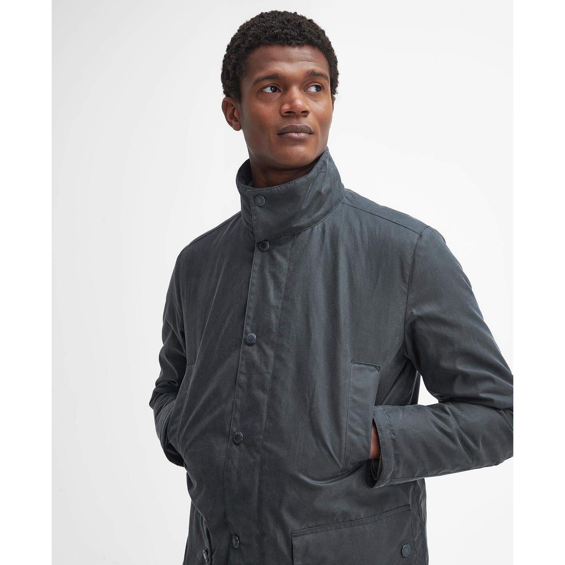 Grey GY51 - Barbour - Men's Beaufort Waxed Mac Quilted Wax Jacket - 4