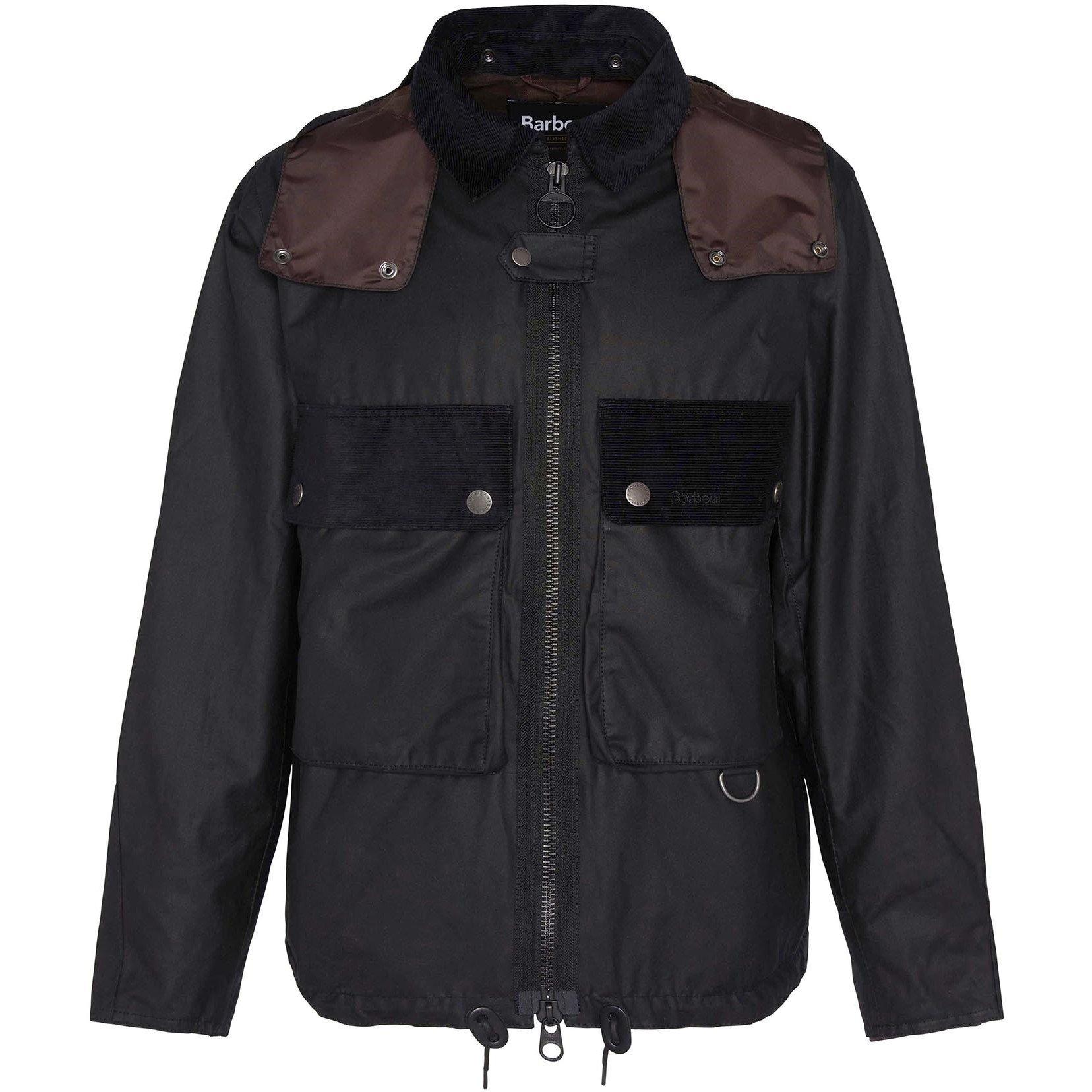 Black BK11 - Barbour - Men's Re-Engineered Spey Waxed Cotton Removable Hood Wax Jacket - 11