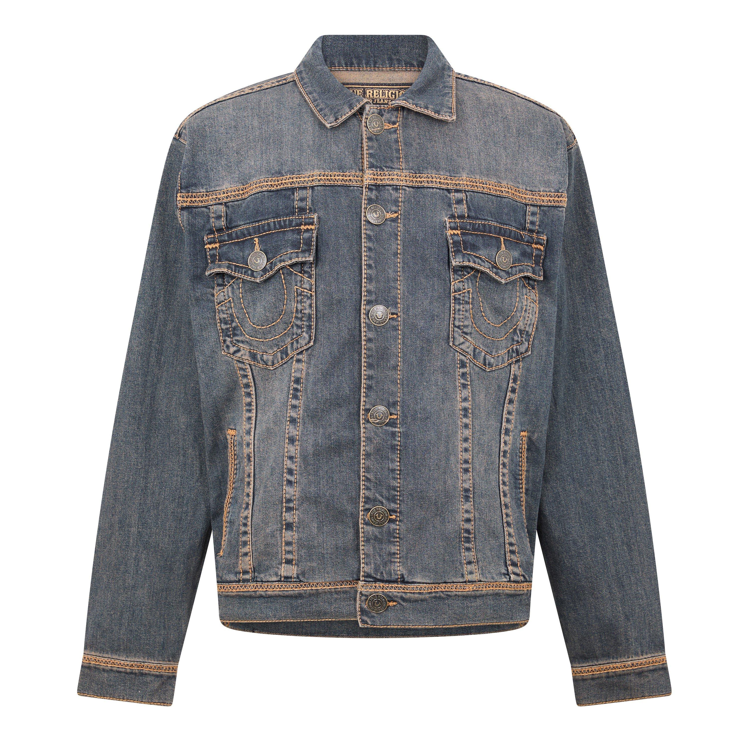 DARK BLUE - True Religion - TR JKT DENIM FLT LOCK - 1