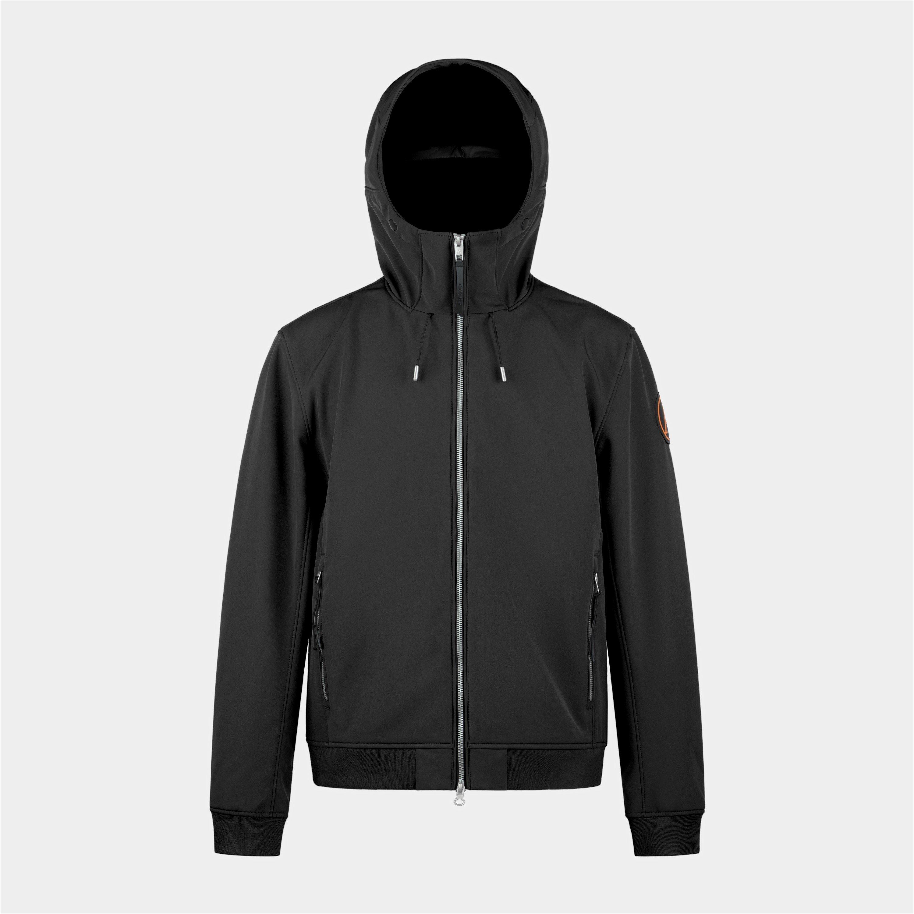 Black - Arctic Army - Men's Bathurst Hooded Long Sleeve Softshell Jacket - 1