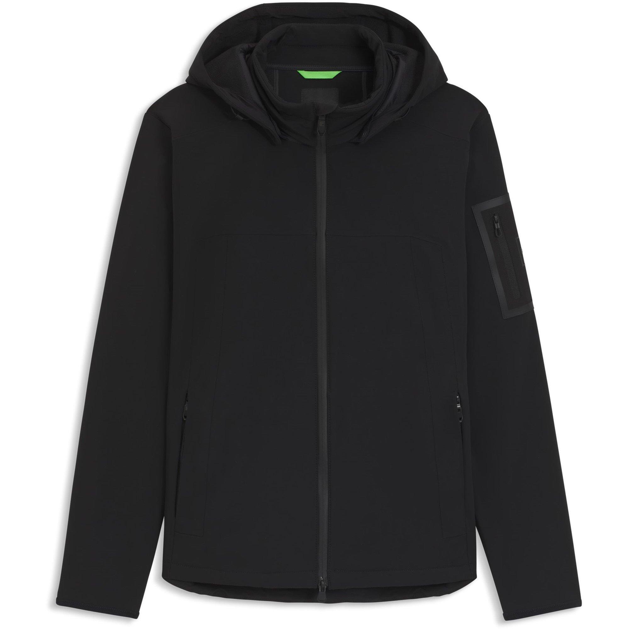 Black - Boss - Men's BOSS Hooded Long Sleeve Softshell Jacket
