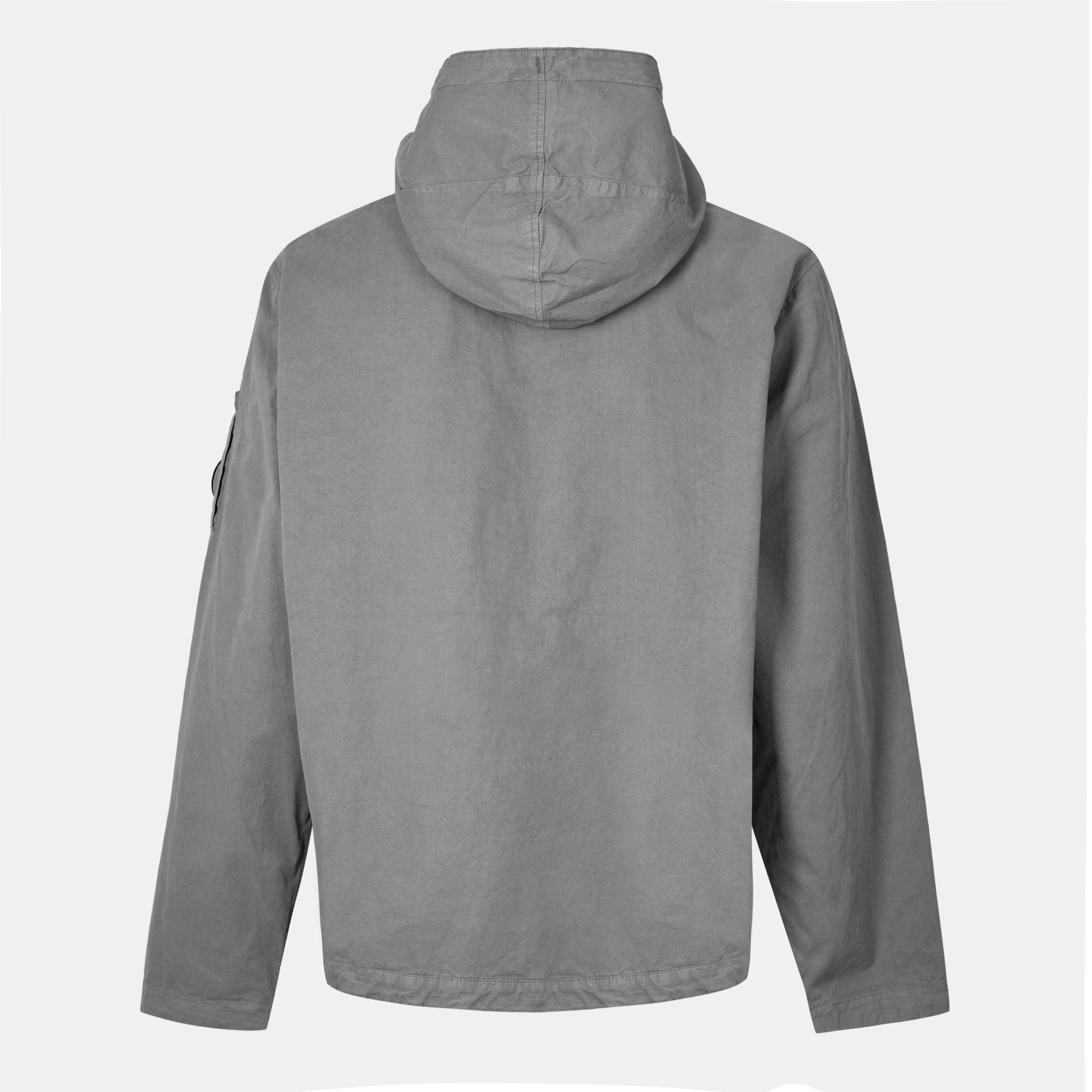 Shadow Grey 935 - CP Company - Men's  Garment Dyed Cotton Hooded Full Zip Long Sleeve Overshirt - 2